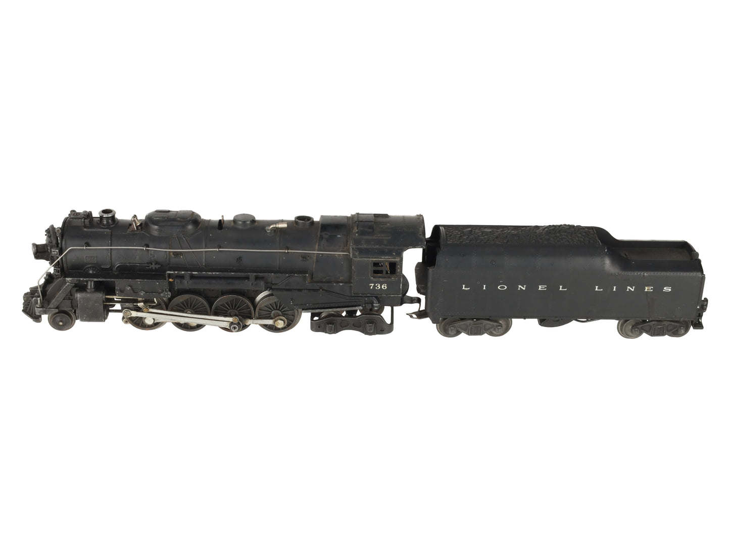 Lionel 736 Vintage O 2-8-4 Lionel Lines Steam Locomotive with 2046W Tender VG