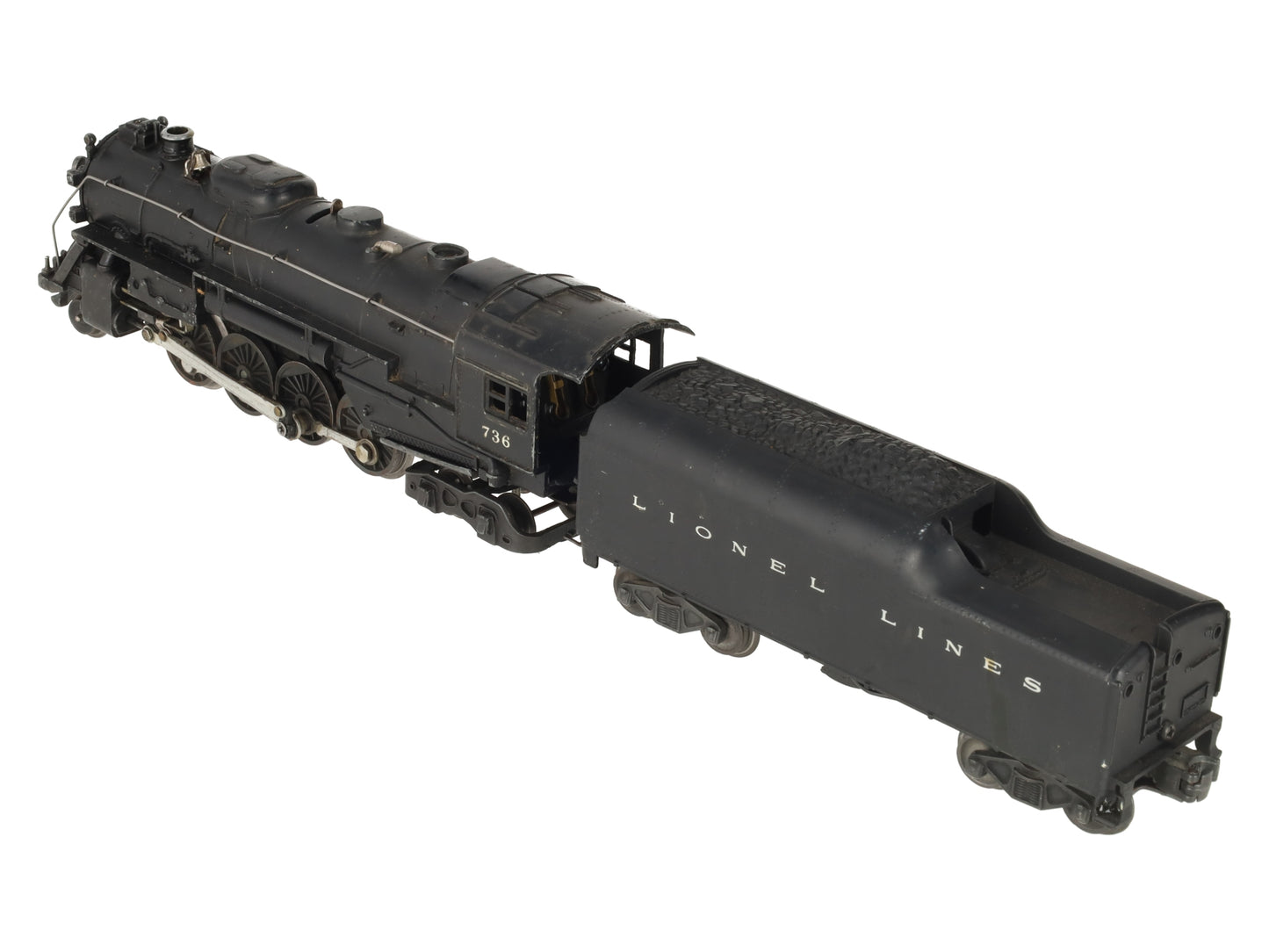 Lionel 736 Vintage O 2-8-4 Lionel Lines Steam Locomotive with 2046W Tender VG