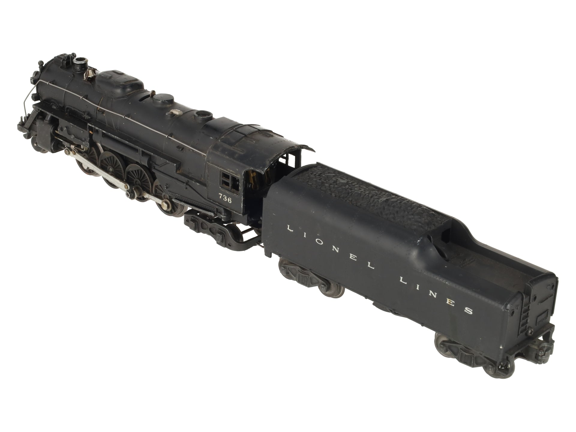 Lionel 736 Vintage O 2-8-4 Lionel Lines Steam Locomotive with 2046W Tender VG