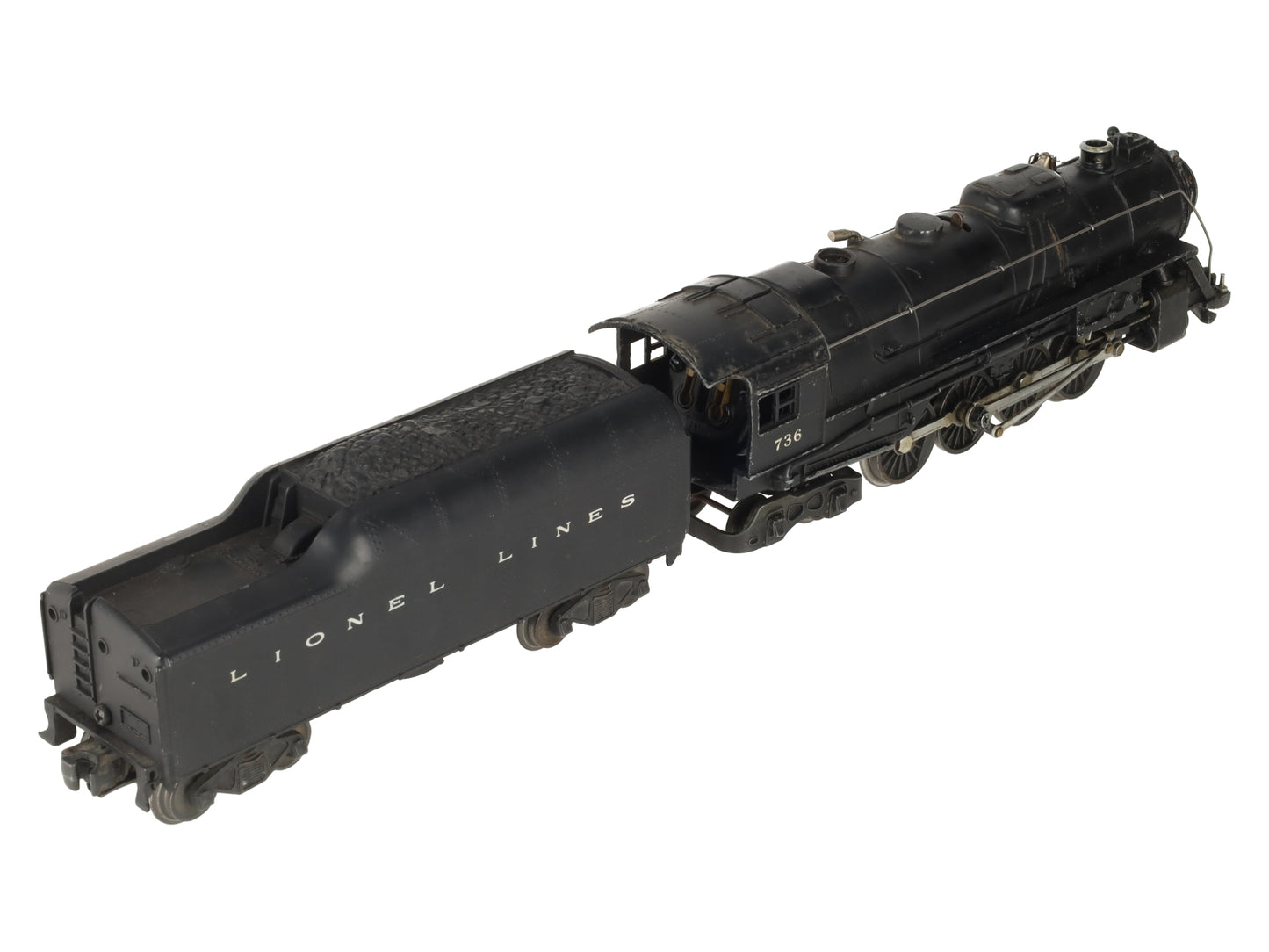 Lionel 736 Vintage O 2-8-4 Lionel Lines Steam Locomotive with 2046W Tender VG