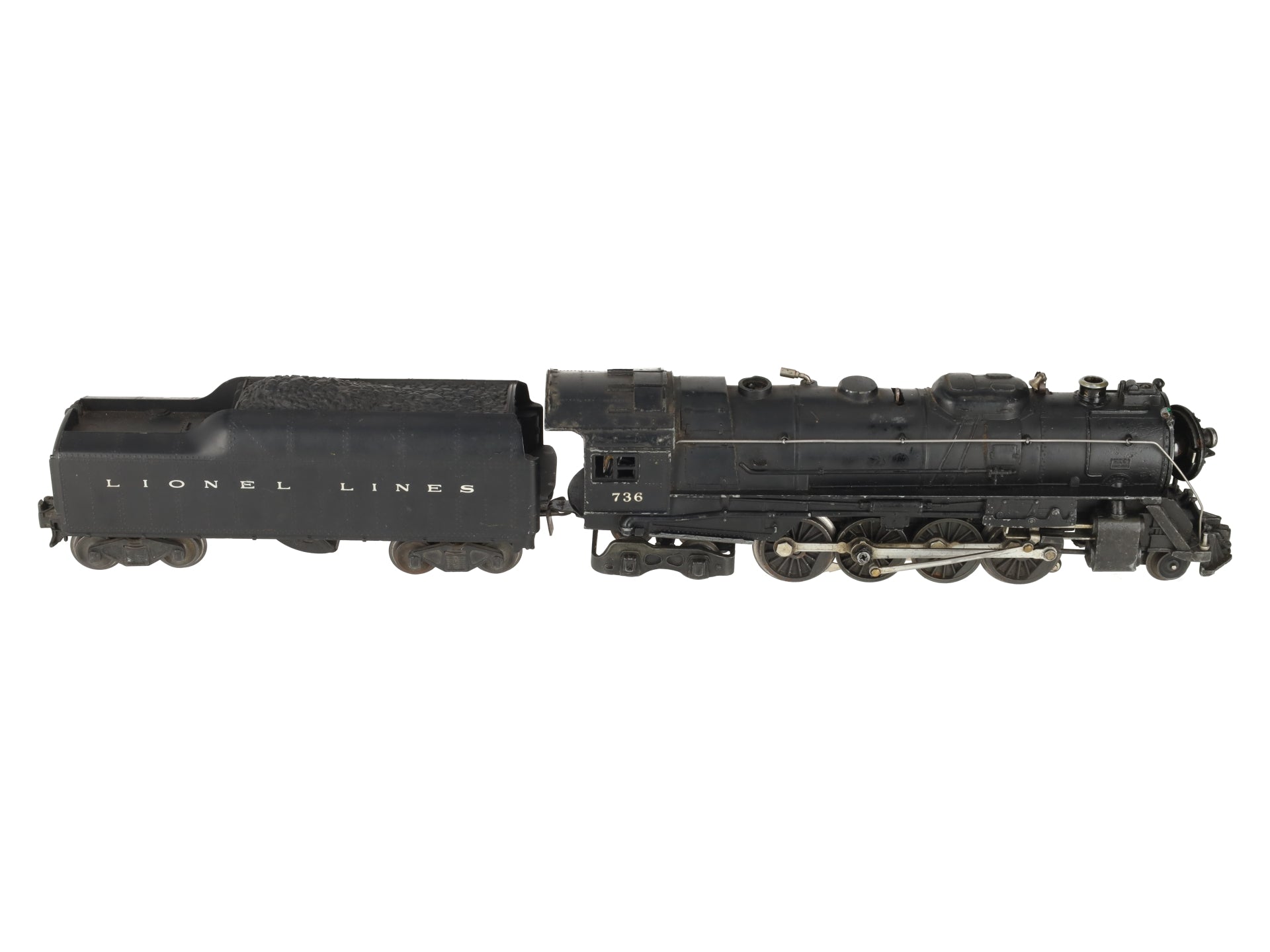 Lionel 736 Vintage O 2-8-4 Lionel Lines Steam Locomotive with 2046W Tender VG