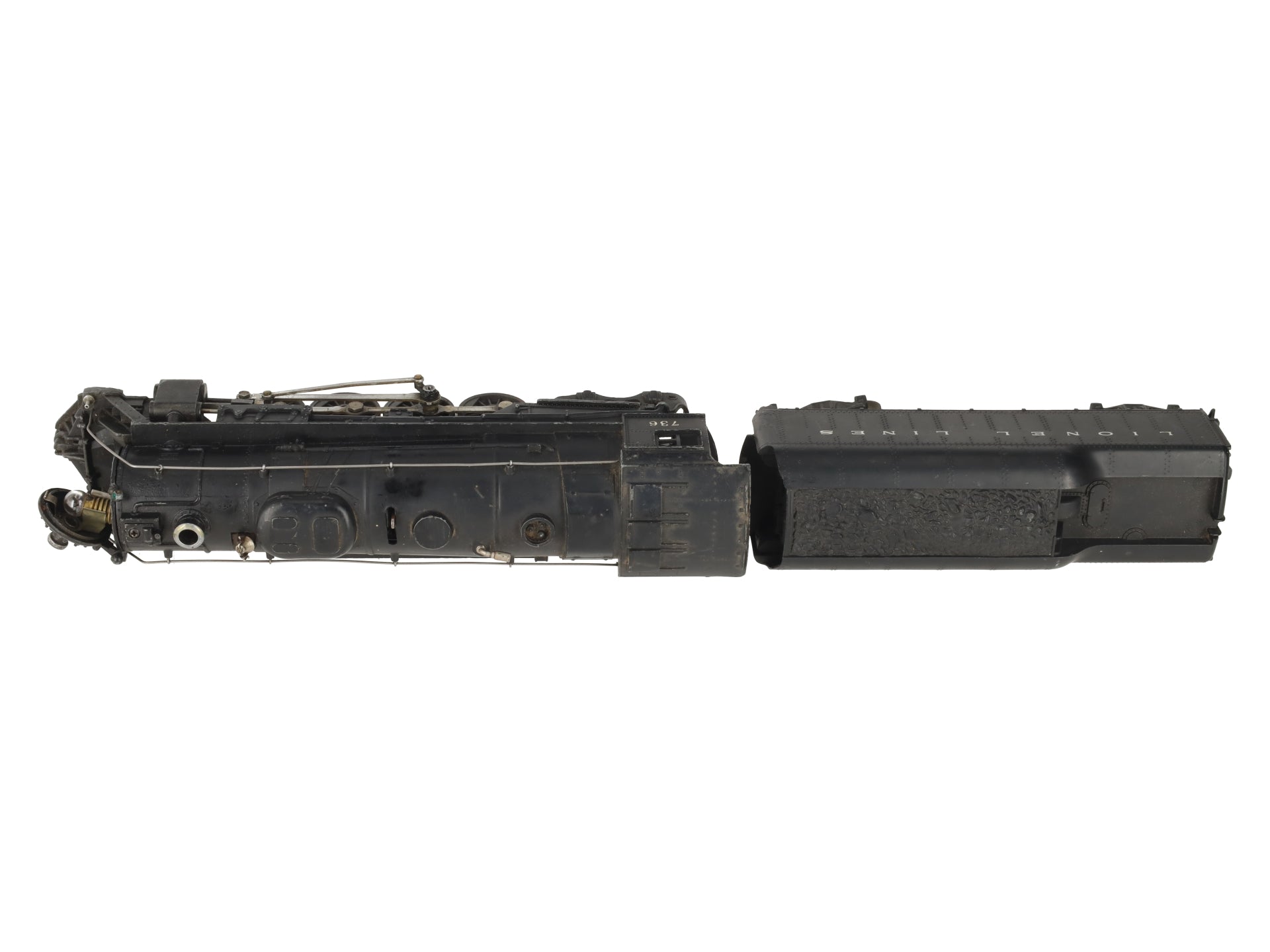 Lionel 736 Vintage O 2-8-4 Lionel Lines Steam Locomotive with 2046W Tender VG
