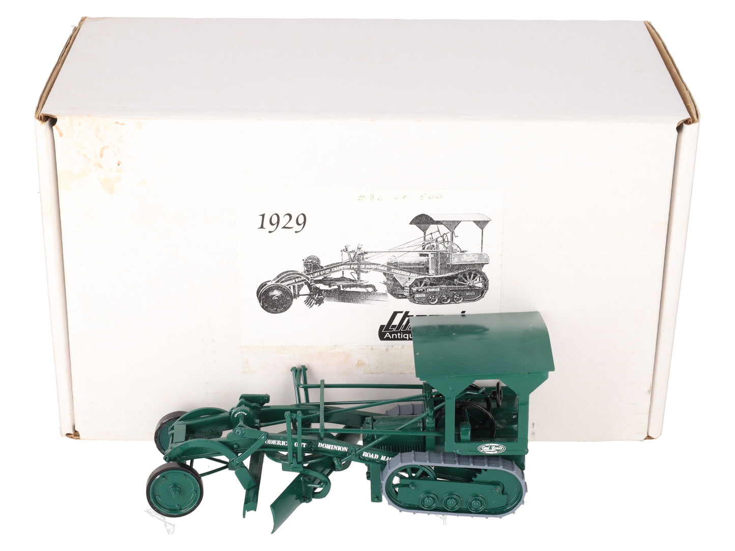 Dominion Road 1:32 Scale Diecast Champion 1929 Road Grader Green EX/Box