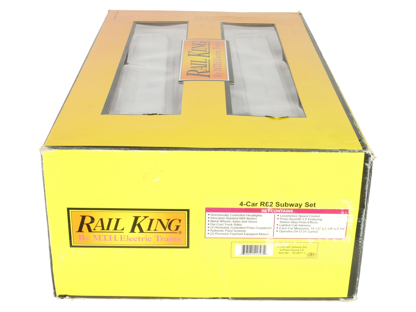 MTH 30-2671-1 O NYC MTA R62 Subway Set with Proto-Sound 2.0 (Set of 4)/Box