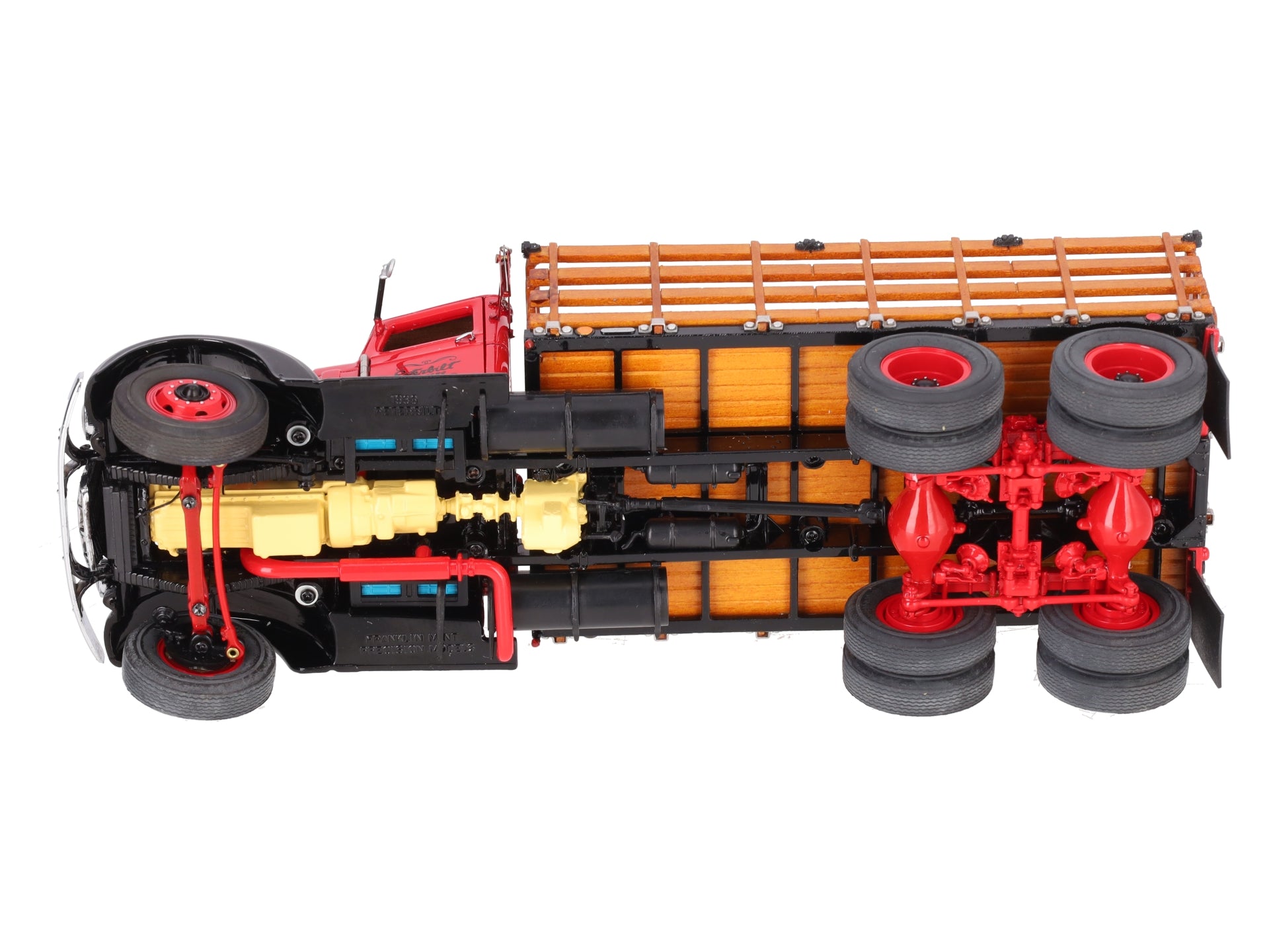 Franklin Mint B11U025 1:32 Peterbilt 1939 Stake Truck Red & Black LN/Box