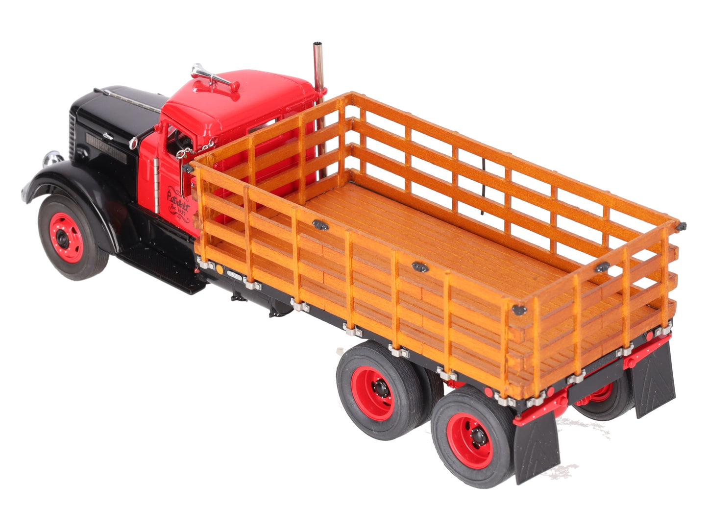 Franklin Mint B11U025 1:32 Peterbilt 1939 Stake Truck Red & Black LN/Box