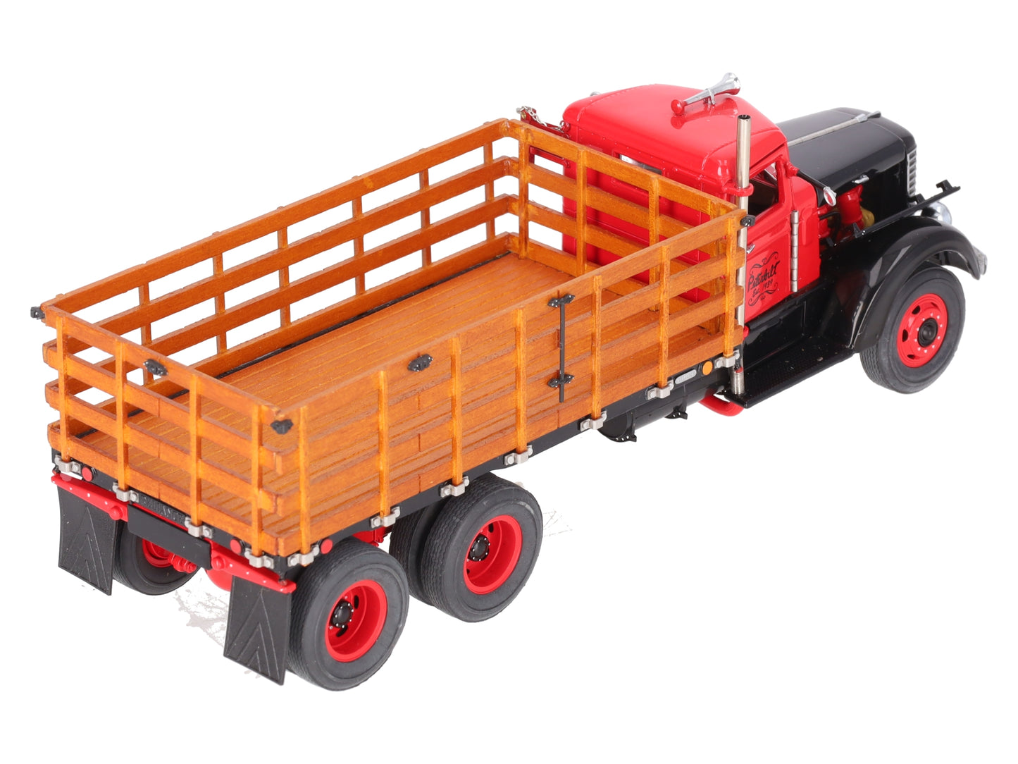 Franklin Mint B11U025 1:32 Peterbilt 1939 Stake Truck Red & Black LN/Box
