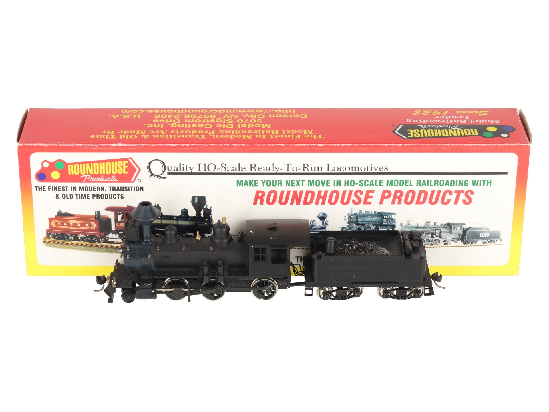 Roundhouse 290 HO Scale Unlettered 2-6-0 Mogul Steam Locomotive w/ Tender EX/Box