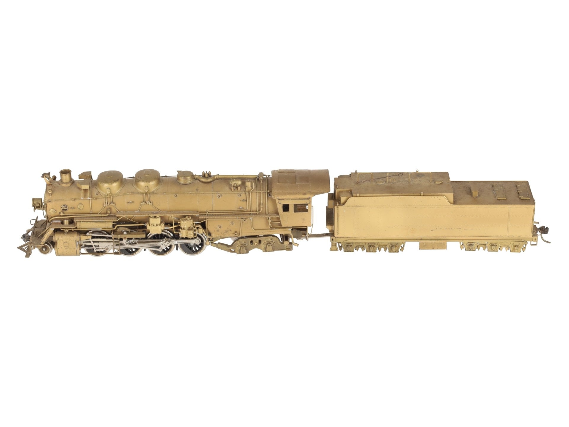 United Models HO Brass Santa Fe 2-8-4 Berkshire Steam Loco & Tender- Unpainted VG