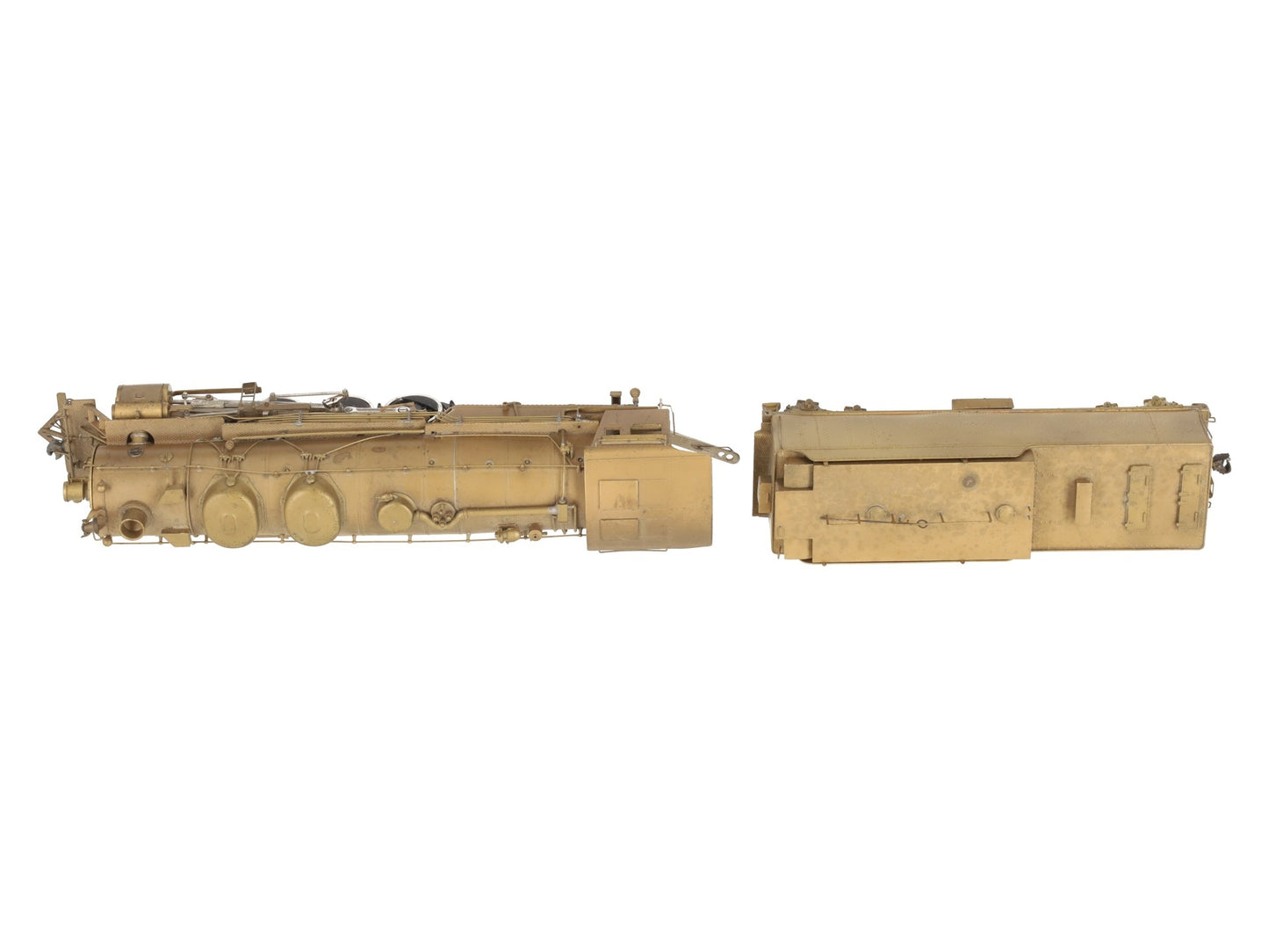 United Models HO Brass Santa Fe 2-8-4 Berkshire Steam Loco & Tender- Unpainted VG
