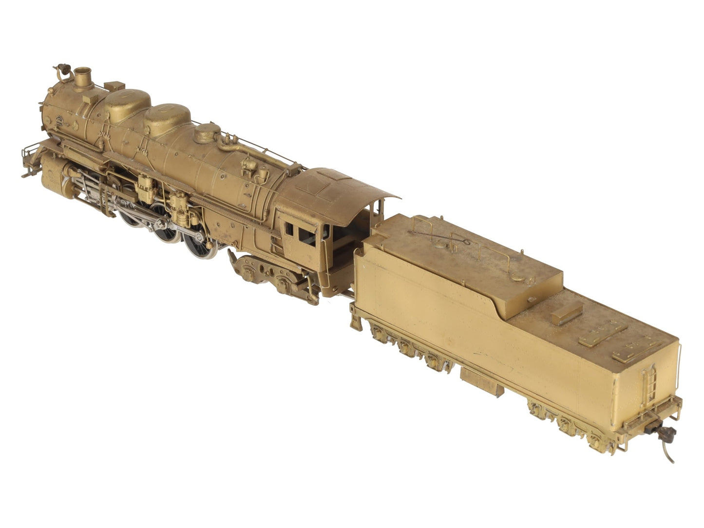 United Models HO Brass Santa Fe 2-8-4 Berkshire Steam Loco & Tender- Unpainted VG