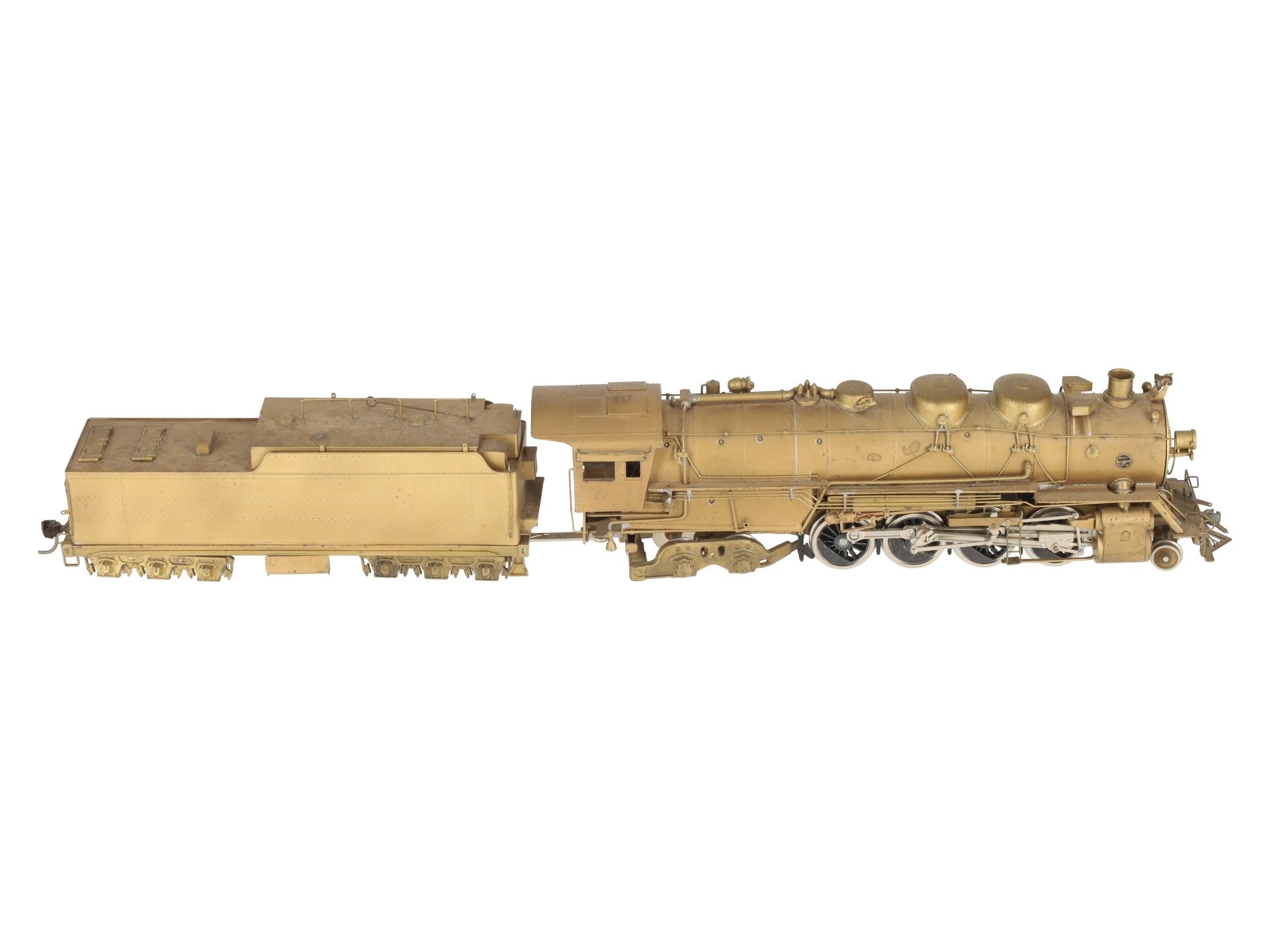 United Models HO Brass Santa Fe 2-8-4 Berkshire Steam Loco & Tender- Unpainted VG