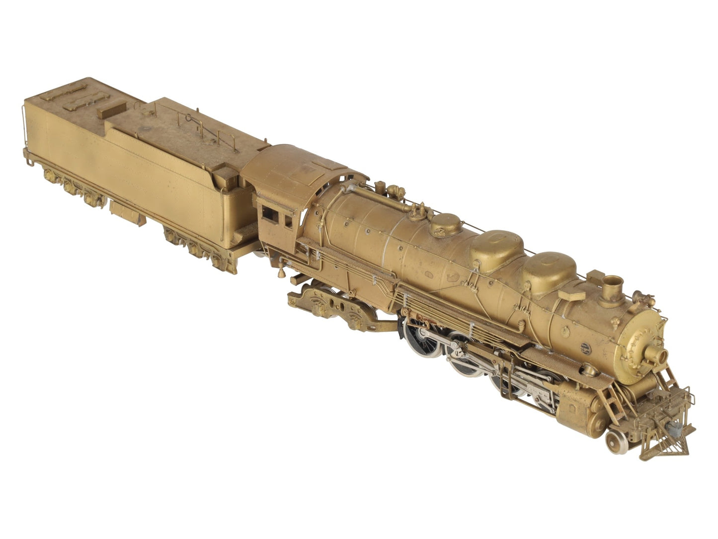 United Models HO Brass Santa Fe 2-8-4 Berkshire Steam Loco & Tender- Unpainted VG