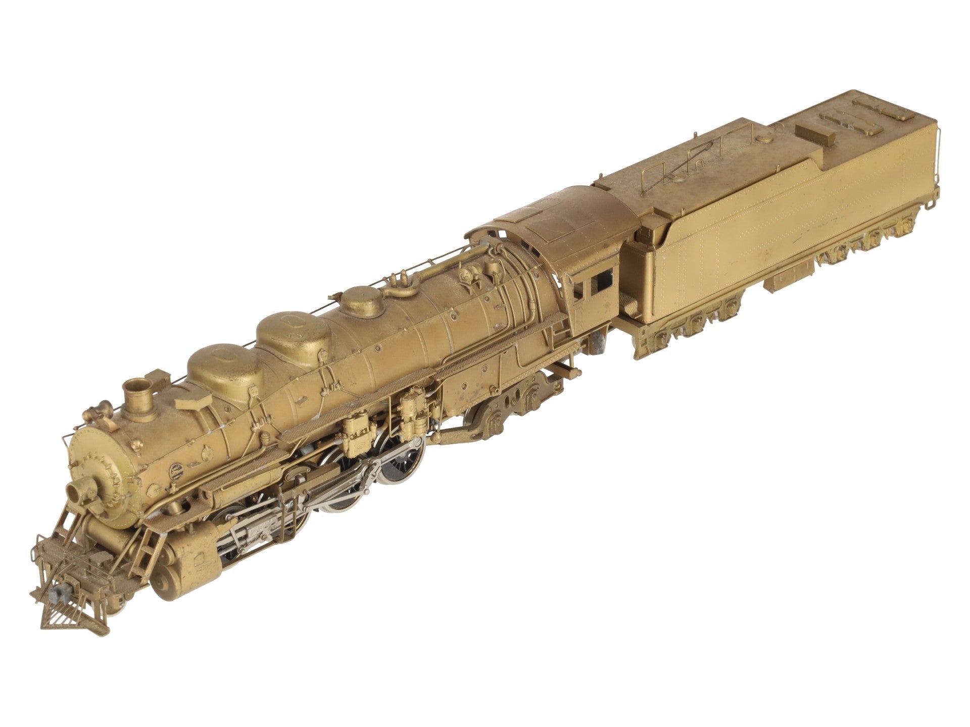 United Models HO Brass Santa Fe 2-8-4 Berkshire Steam Loco & Tender- Unpainted VG