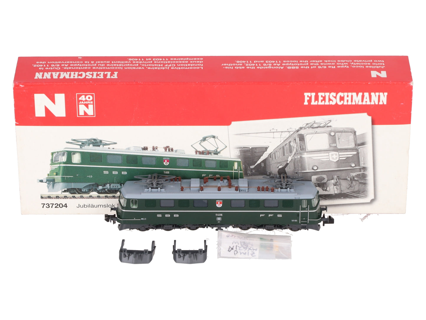 Fleischmann 737204 N Scale Swiss Federal Railways 6/6 Electric Locomotive w/DCC EX/Box