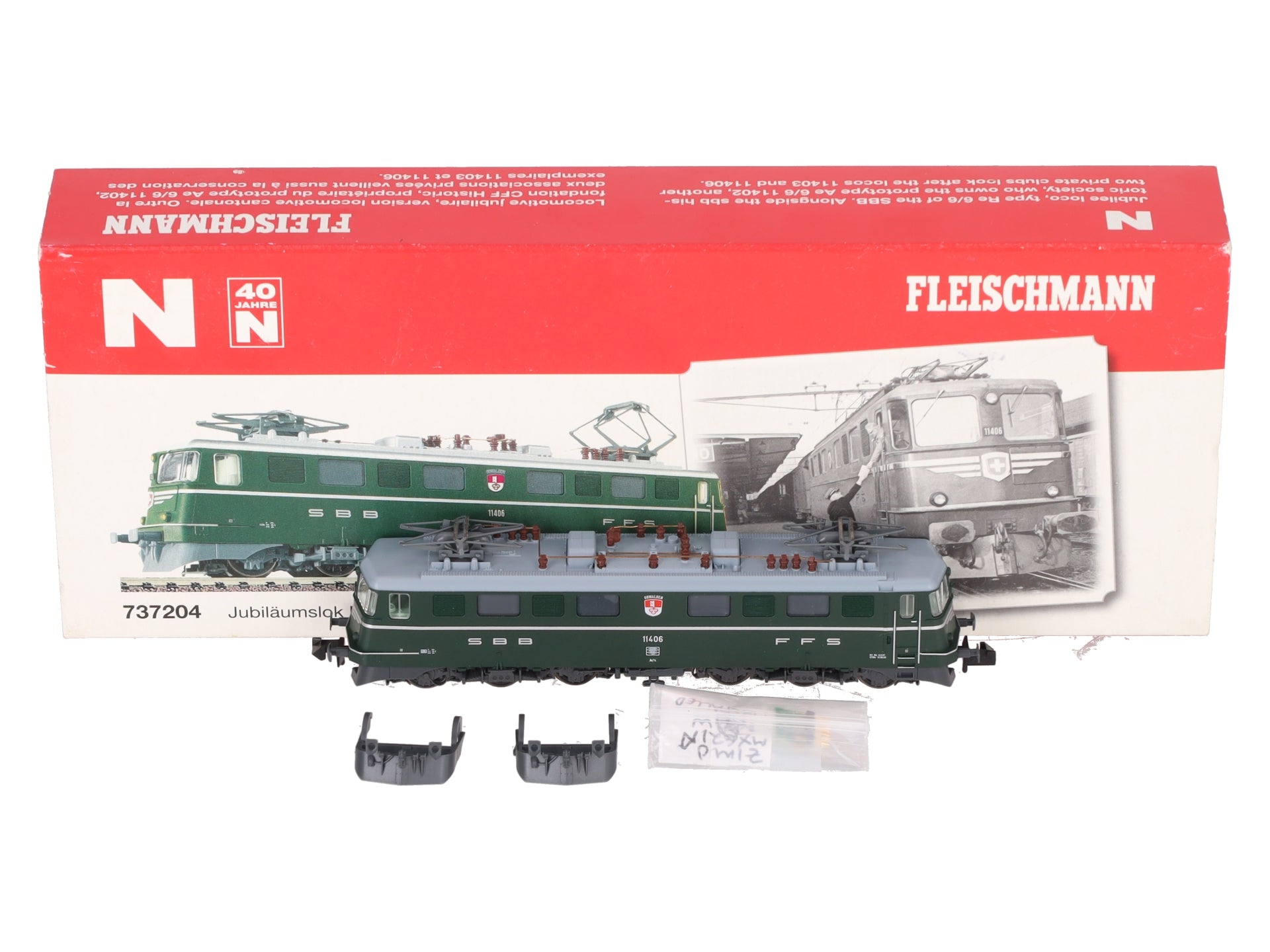 Fleischmann 737204 N Scale Swiss Federal Railways 6/6 Electric Locomotive w/DCC EX/Box