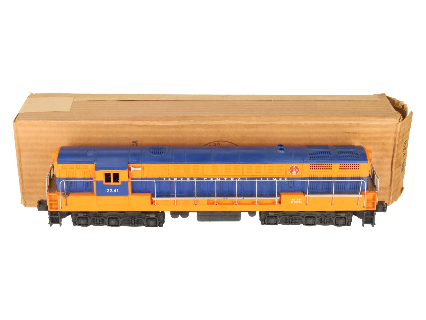 Lionel 2341 Vintage O Jersey Central Trainmaster Diesel Locomotive-Glossy Orange VG/Box