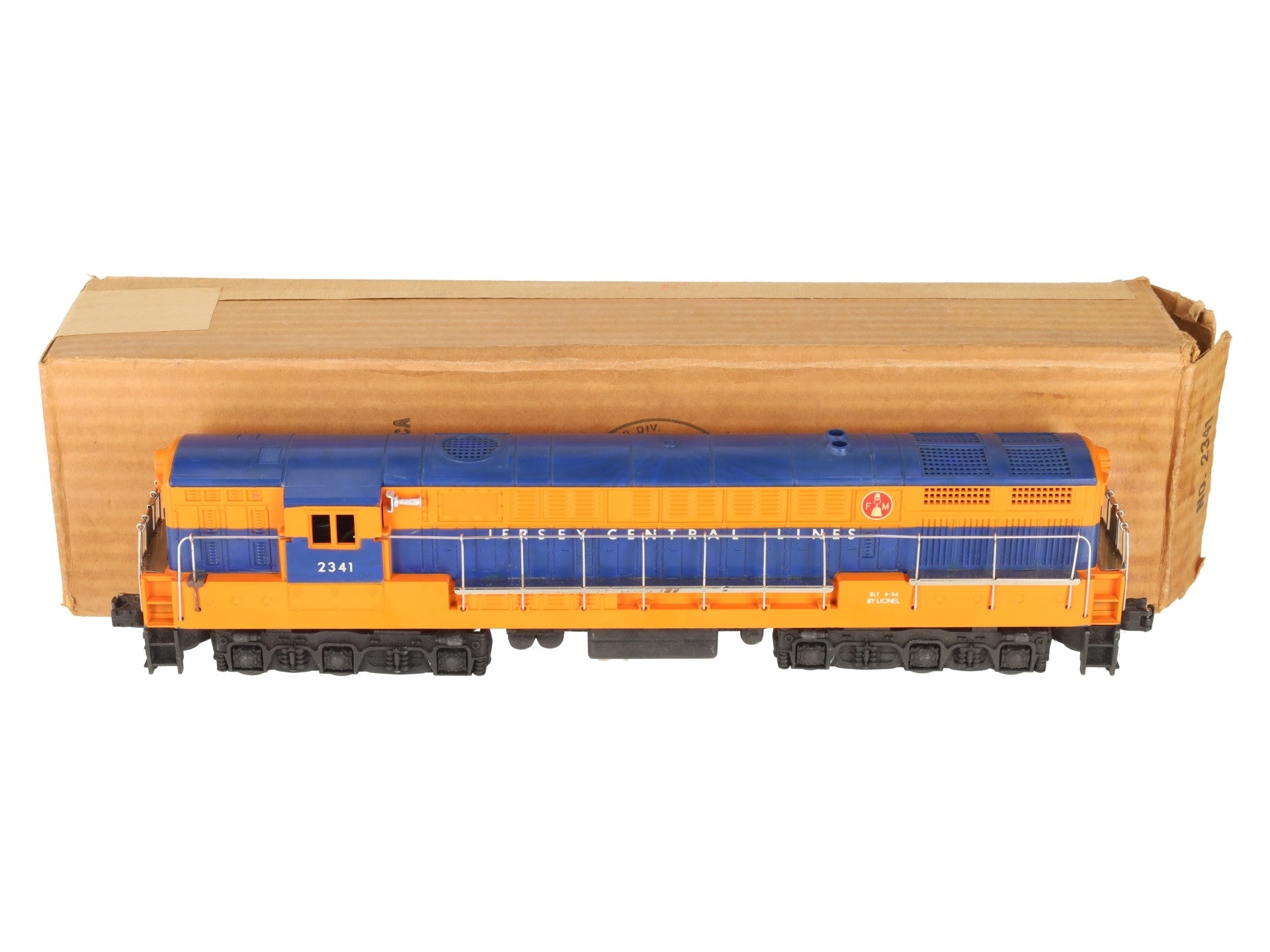 Lionel 2341 Vintage O Jersey Central Trainmaster Diesel Locomotive-Glossy Orange VG/Box
