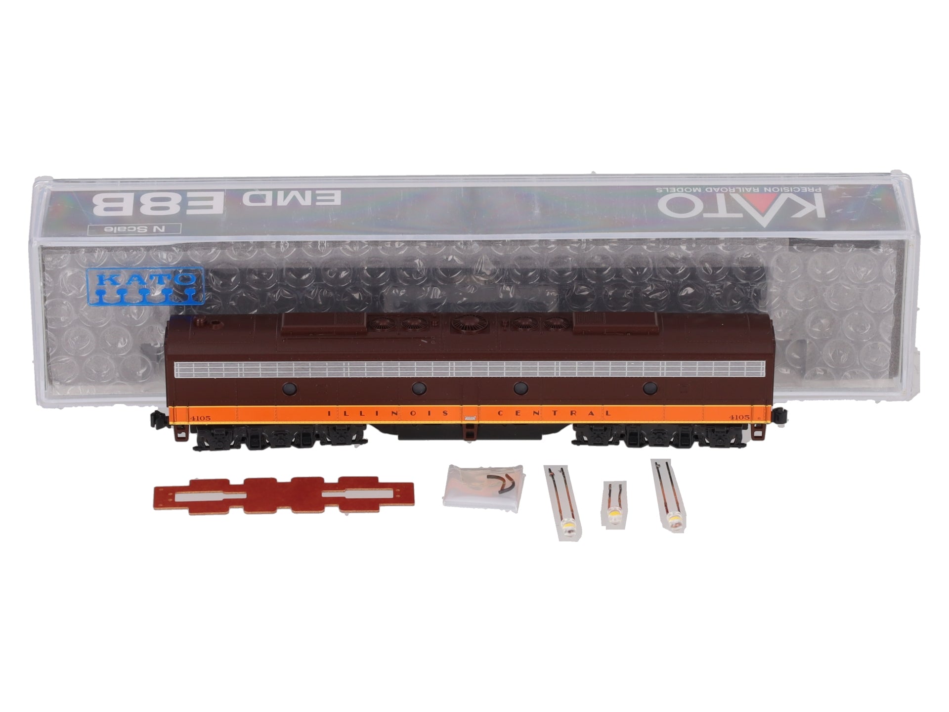 Kato 176-5364 N Illinois Central E8 Diesel Locomotive B-Unit #4105 w/ DCC LN/Box