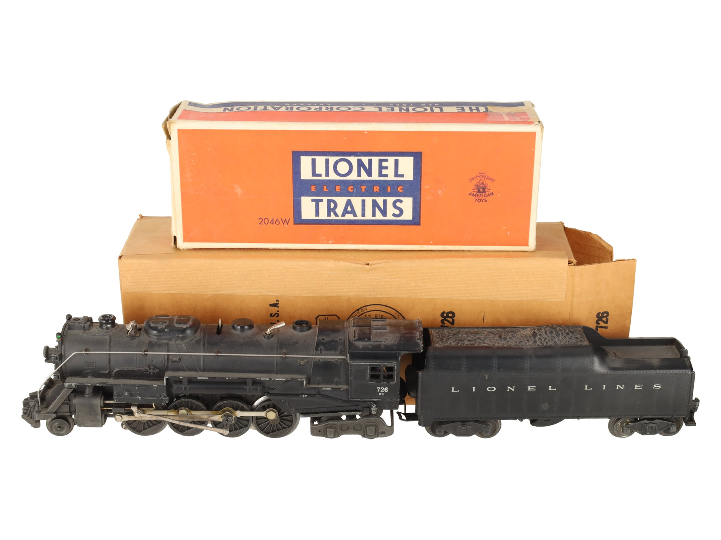 Lionel 726RR Vintage O 1952 Berkshire 2-8-4 Die-Cast Steam Locomotive & 2046W VG/Box