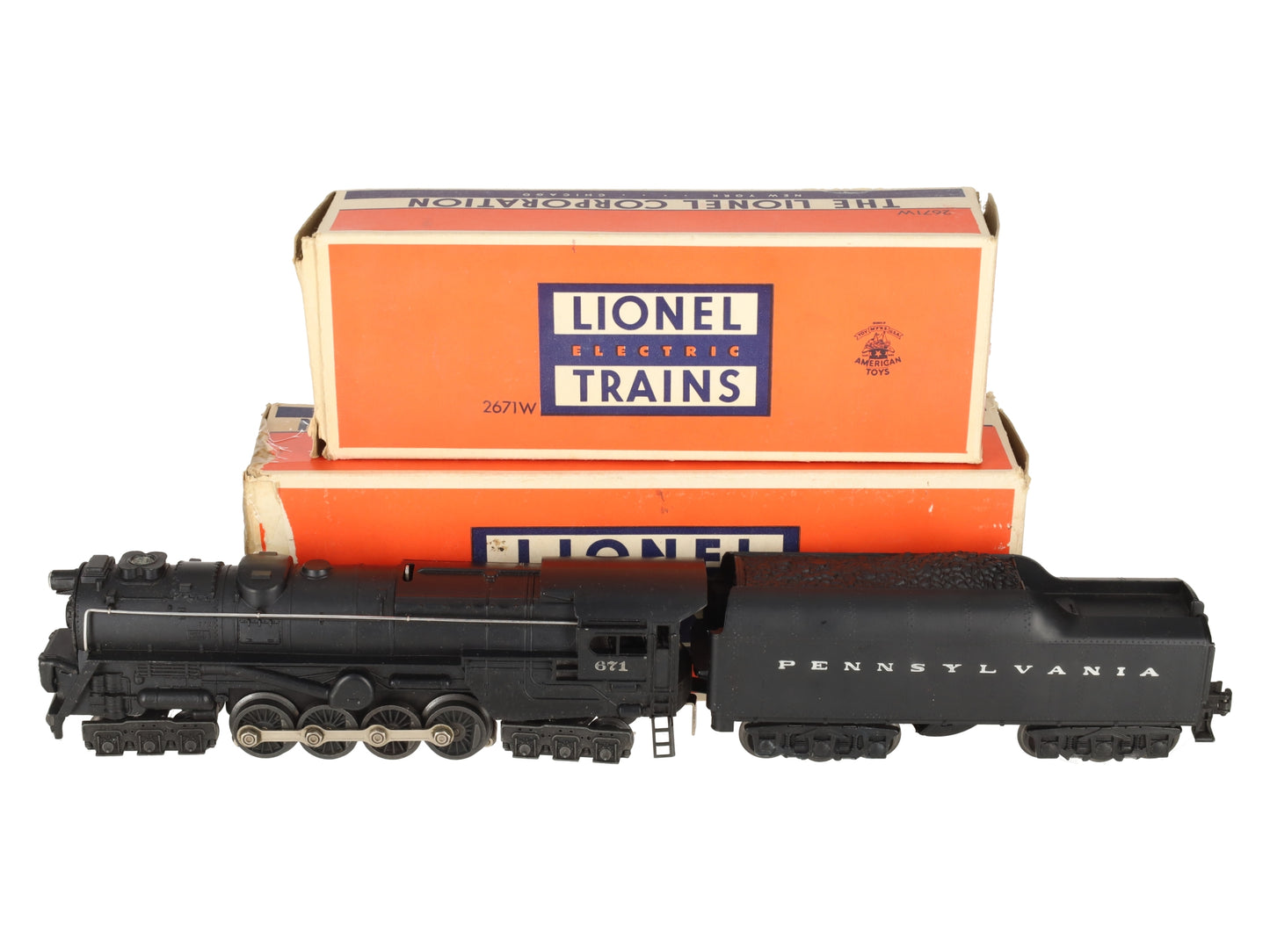 Lionel 671 Vintage O 6-8-6 Diecast Steam Turbine Locomotive with 2671W Tender VG/Box