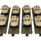 MTH 20-92274 O U.S. Army 4-Car 60' Flat Car Set w/(2) Humvee Vehicles VG/Box