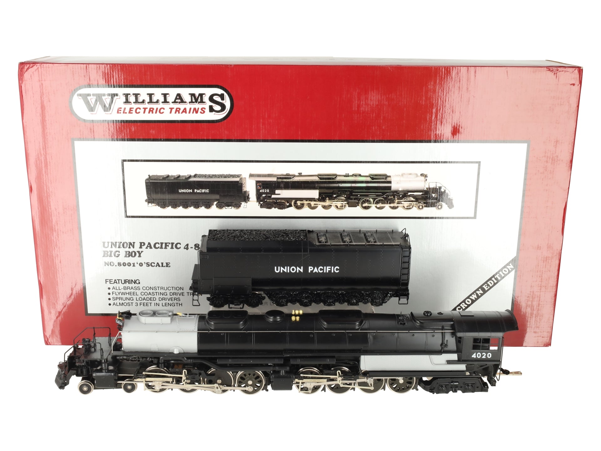 Williams 8001 Brass O 2-Rail Union Pacific 4-8-8-4 Big Boy Steam Loco #4020 EX/Box