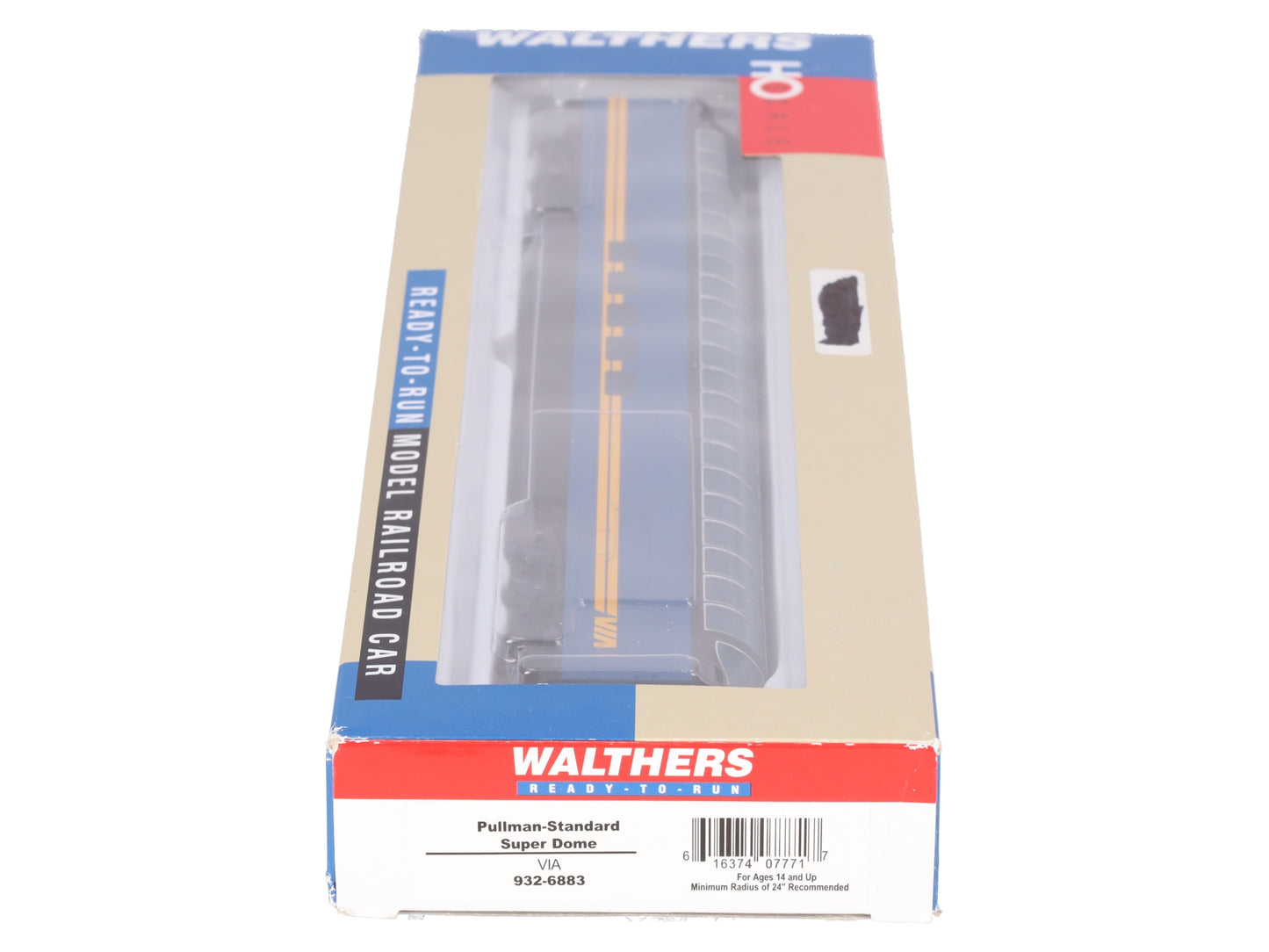 Walthers 932-6883 HO Scale VIA Pullman-Standard Super Dome Car EX/Box