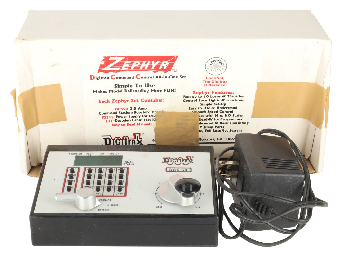 Digitrax DCS50 Zephyr Command Starter Set (No Decoder Tester/LT1 Cable) EX/Box