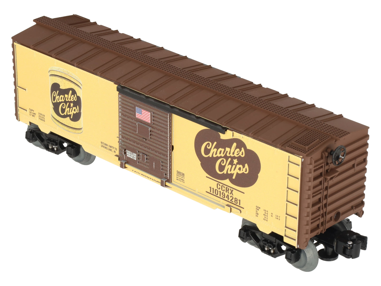Lionel 6-58038 O Gauge METCA Exclusive Charles Chips 75th Ann. Boxcar #110194281 LN/Box