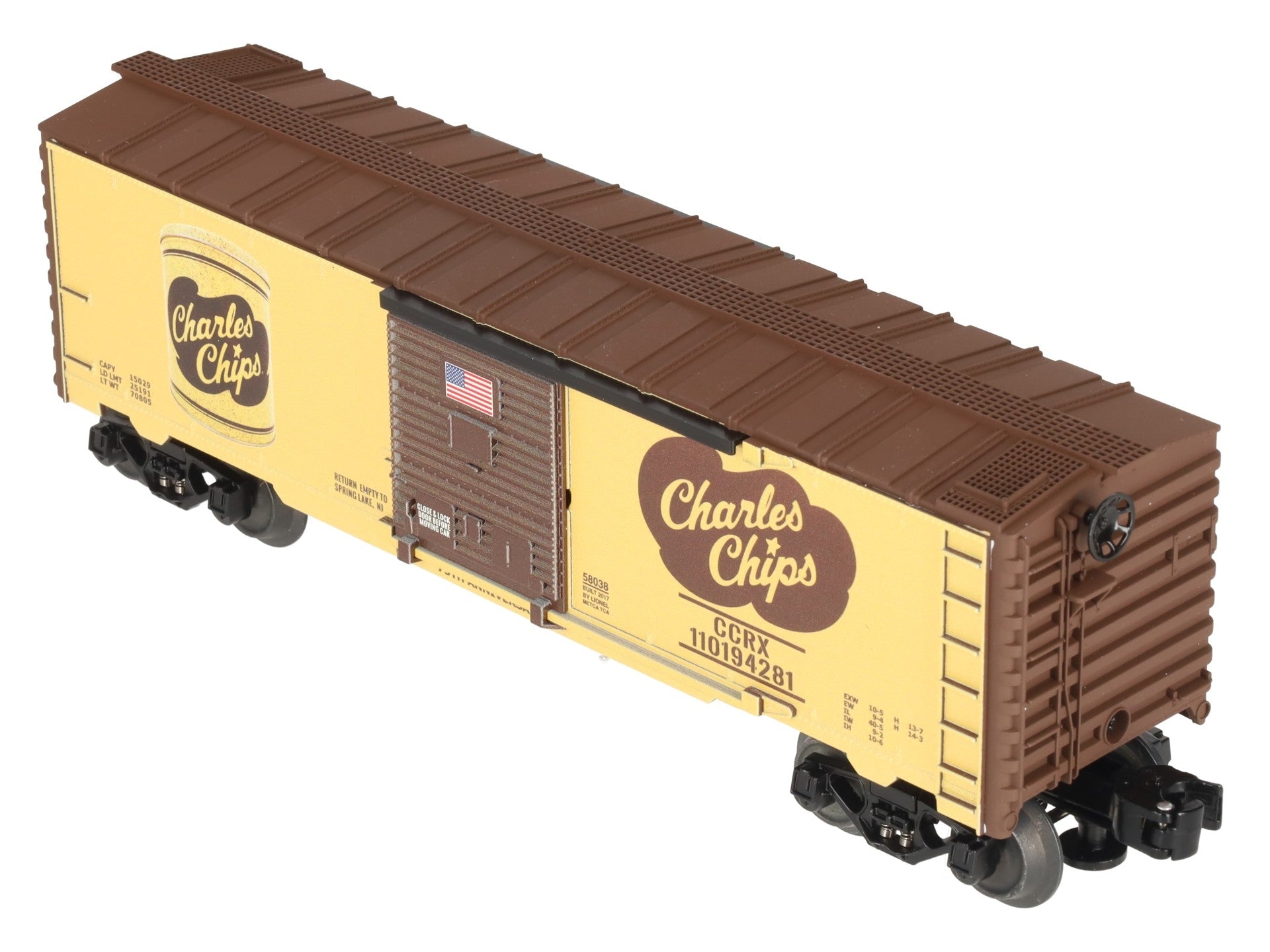 Lionel 6-58038 O Gauge METCA Exclusive Charles Chips 75th Ann. Boxcar #110194281 LN/Box