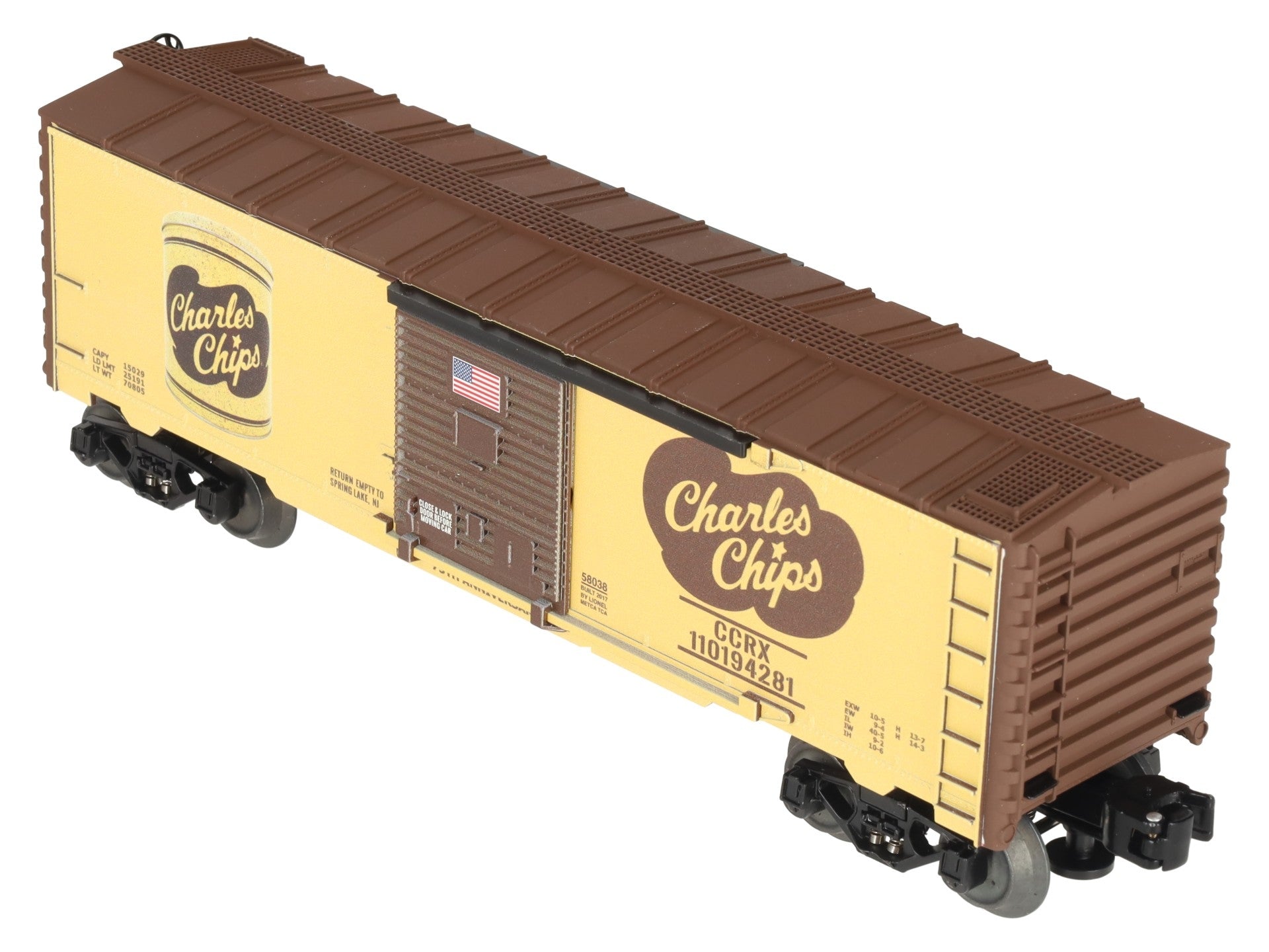 Lionel 6-58038 O Gauge METCA Exclusive Charles Chips 75th Ann. Boxcar #110194281 LN/Box