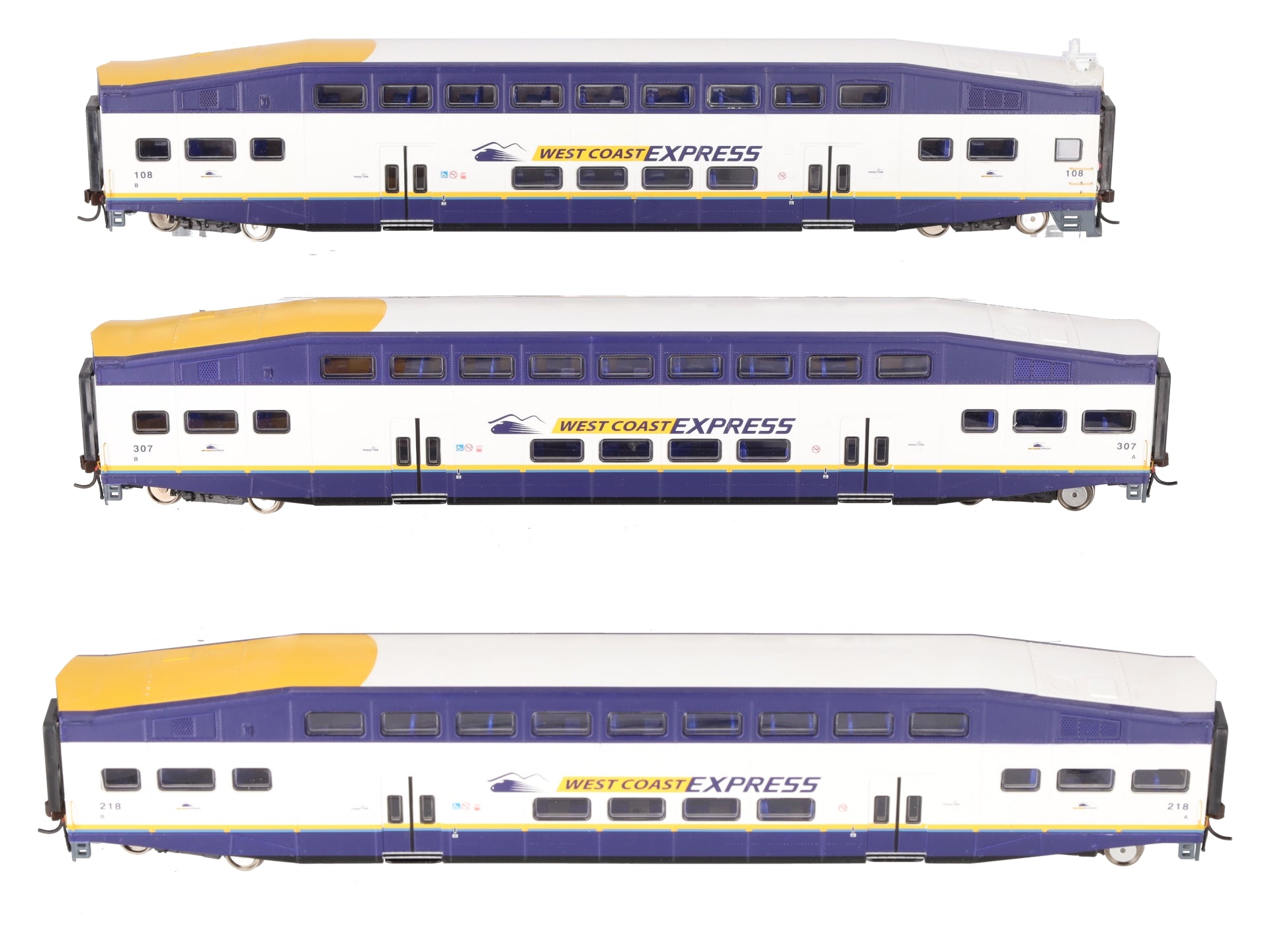 Athearn 2584 HO Scale West Coast Express Bombardier Control Car # 108/ Coach Ca LN/Box