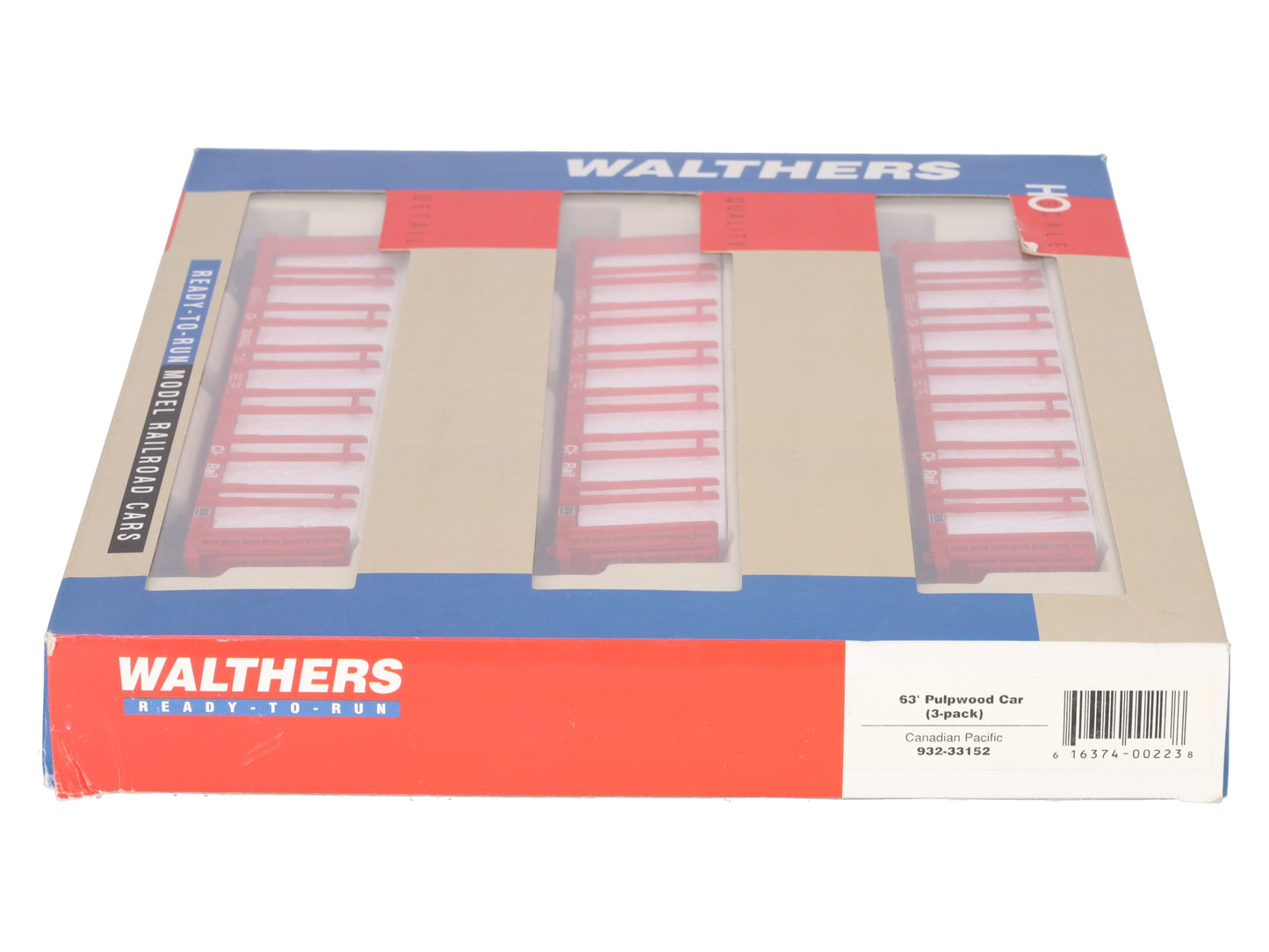 Walthers 932-33152 HO Scale Canadian Pacific 63' Pulpwood Car 3 Pack LN/Box
