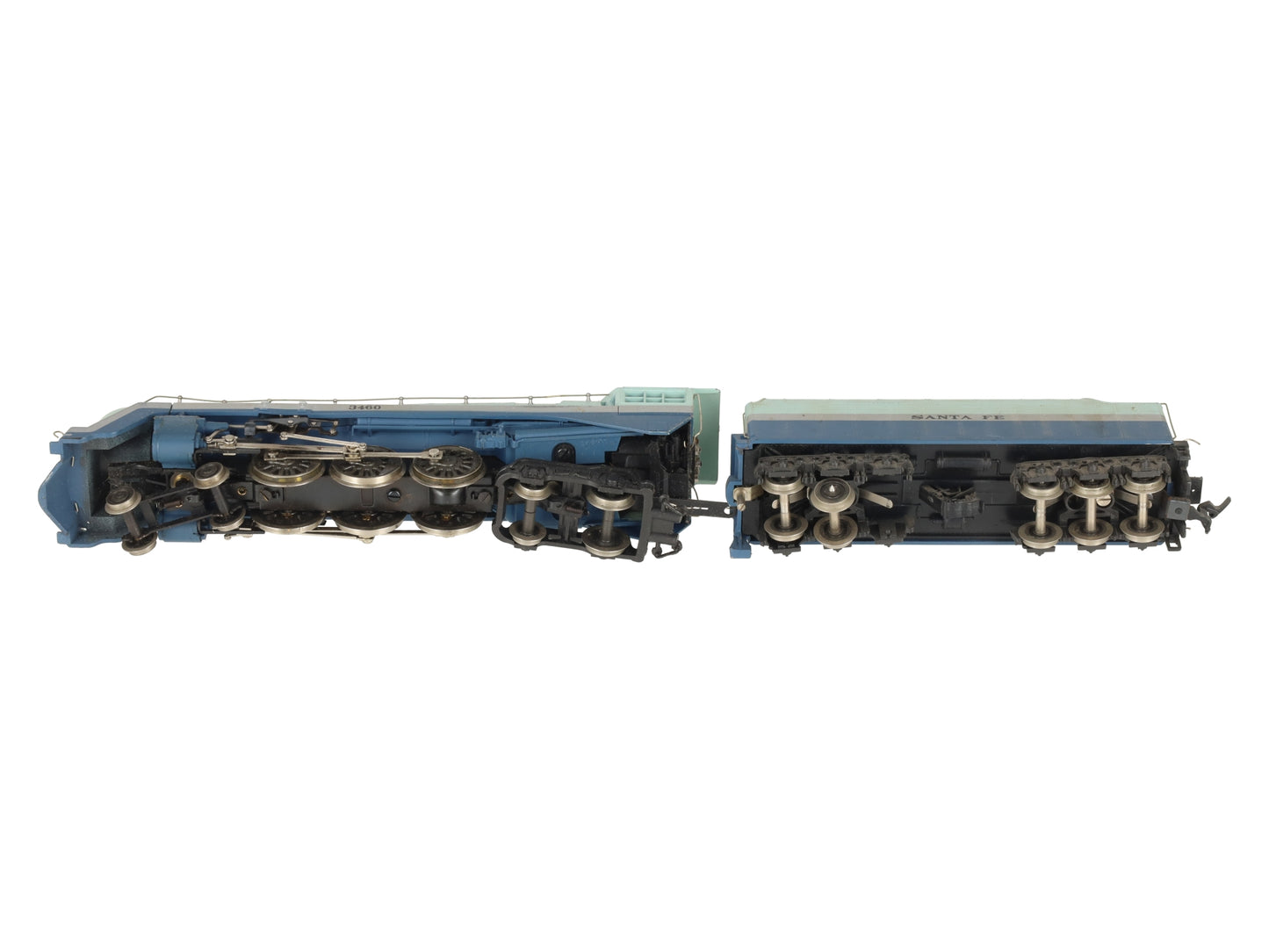 AHM 5196-B HO Scale Santa Fe Hudson "Blue Goose" Steam Loco & Tender #3460 EX/Box