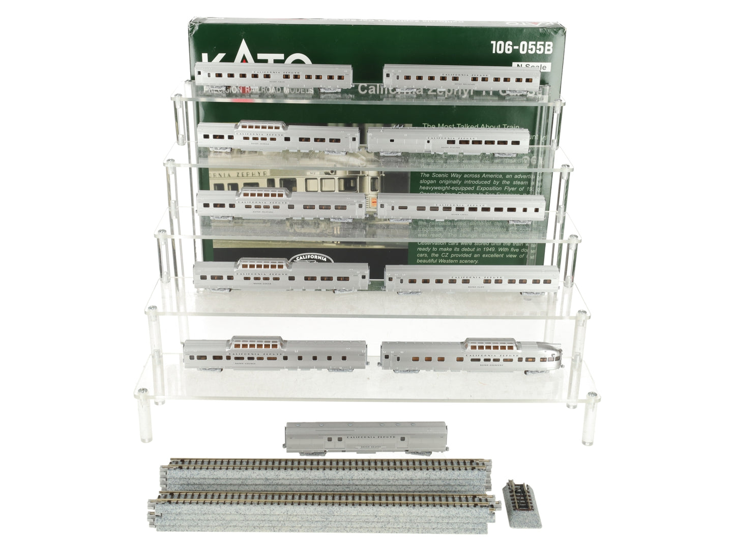 Kato 106-055B California Zephyr N Gauge Diesel Passenger Train Set LN/Box