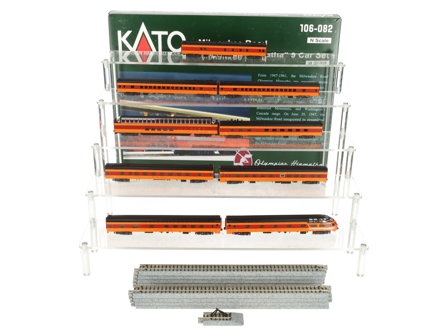 Kato 106-082 N Milwaukee Road Olympian Hiawatha Passenger Car Set (Set of 9) LN/Box