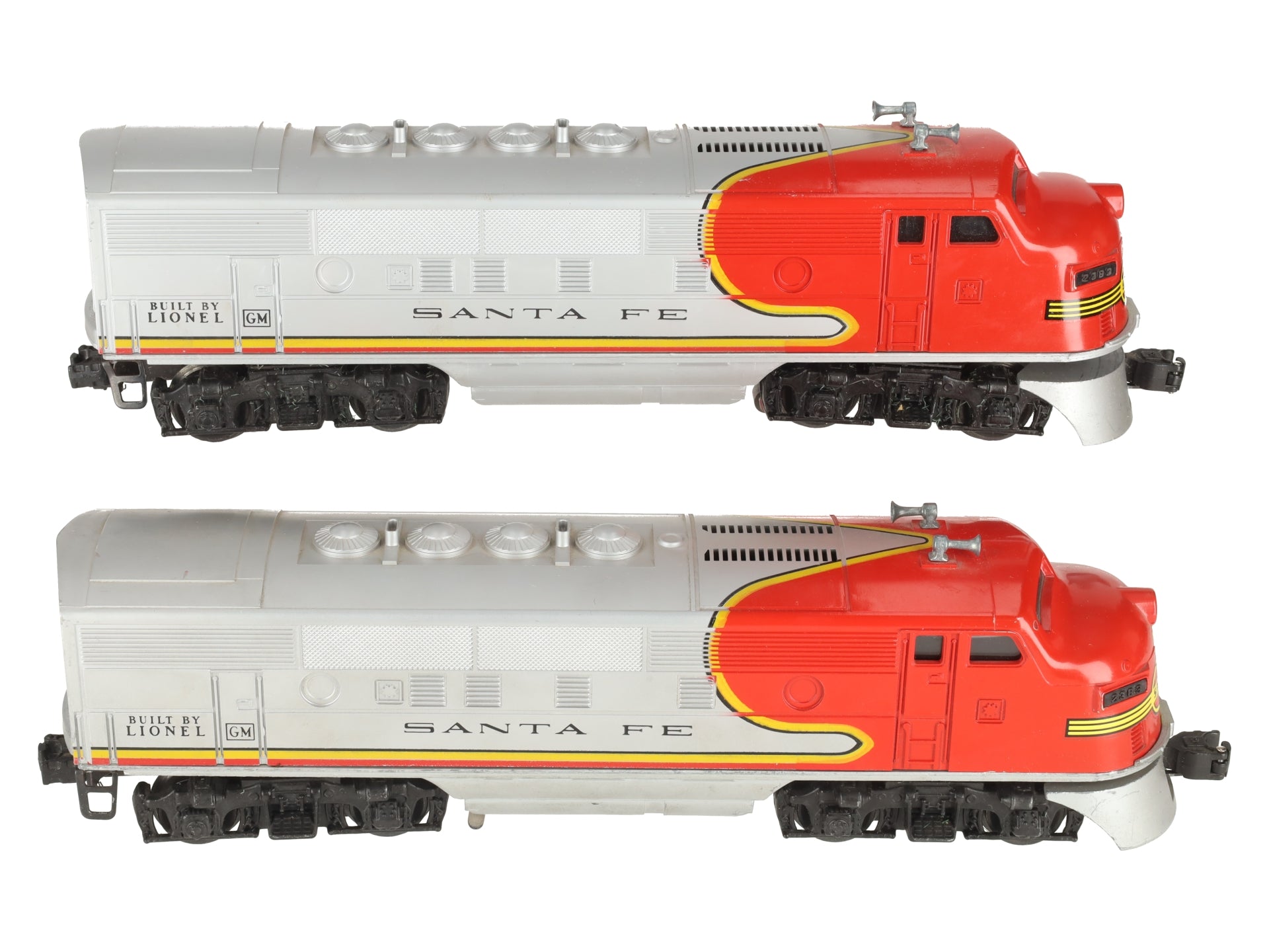 Lionel 2383 Vintage O Santa Fe F-3 AA Diesel Locomotives EX/Box
