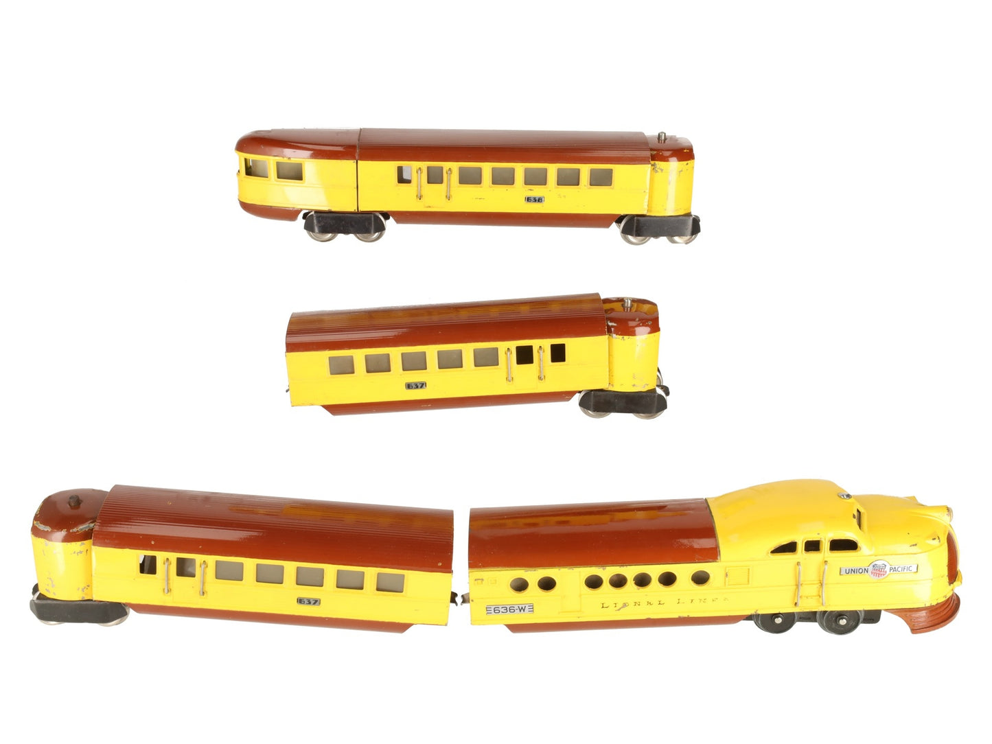 Lionel 636W Vintage O Prewar Union Pacific City of Denver Streamliner Set VG/Box