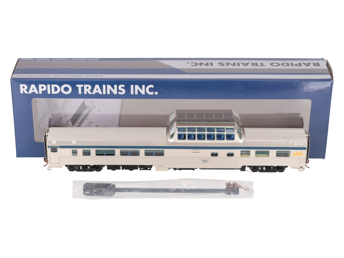 Rapido Trains 116034 HO Via Rail Canada Budd Mid-Train Dome #503 LN/Box