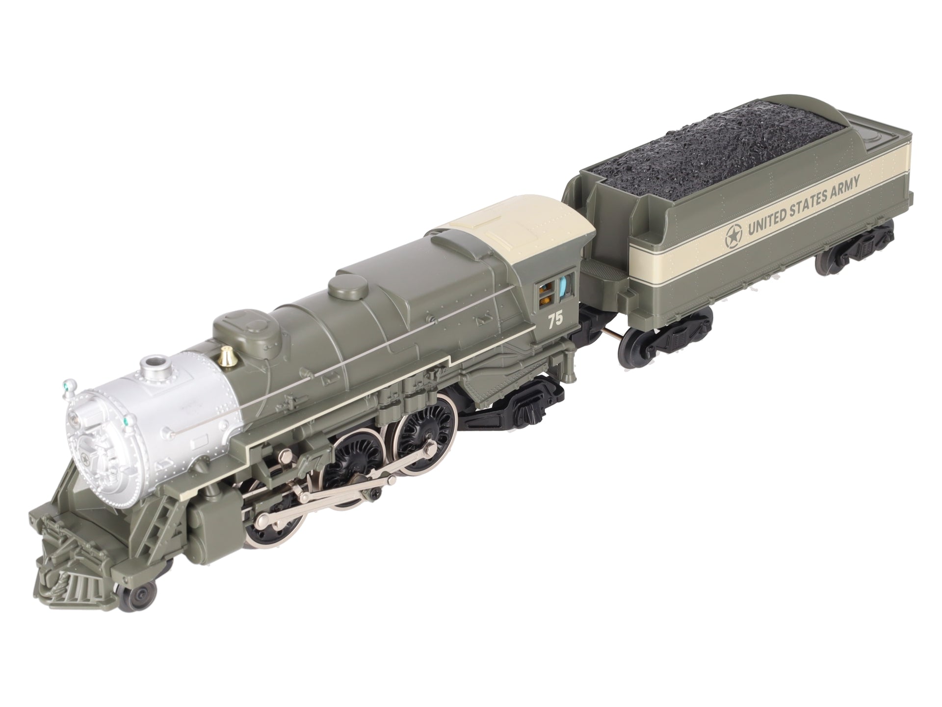Lionel 2445080 O Gauge US Army LionChief 2-6-2 Steam Locomotive & Tender #75 LN/Box