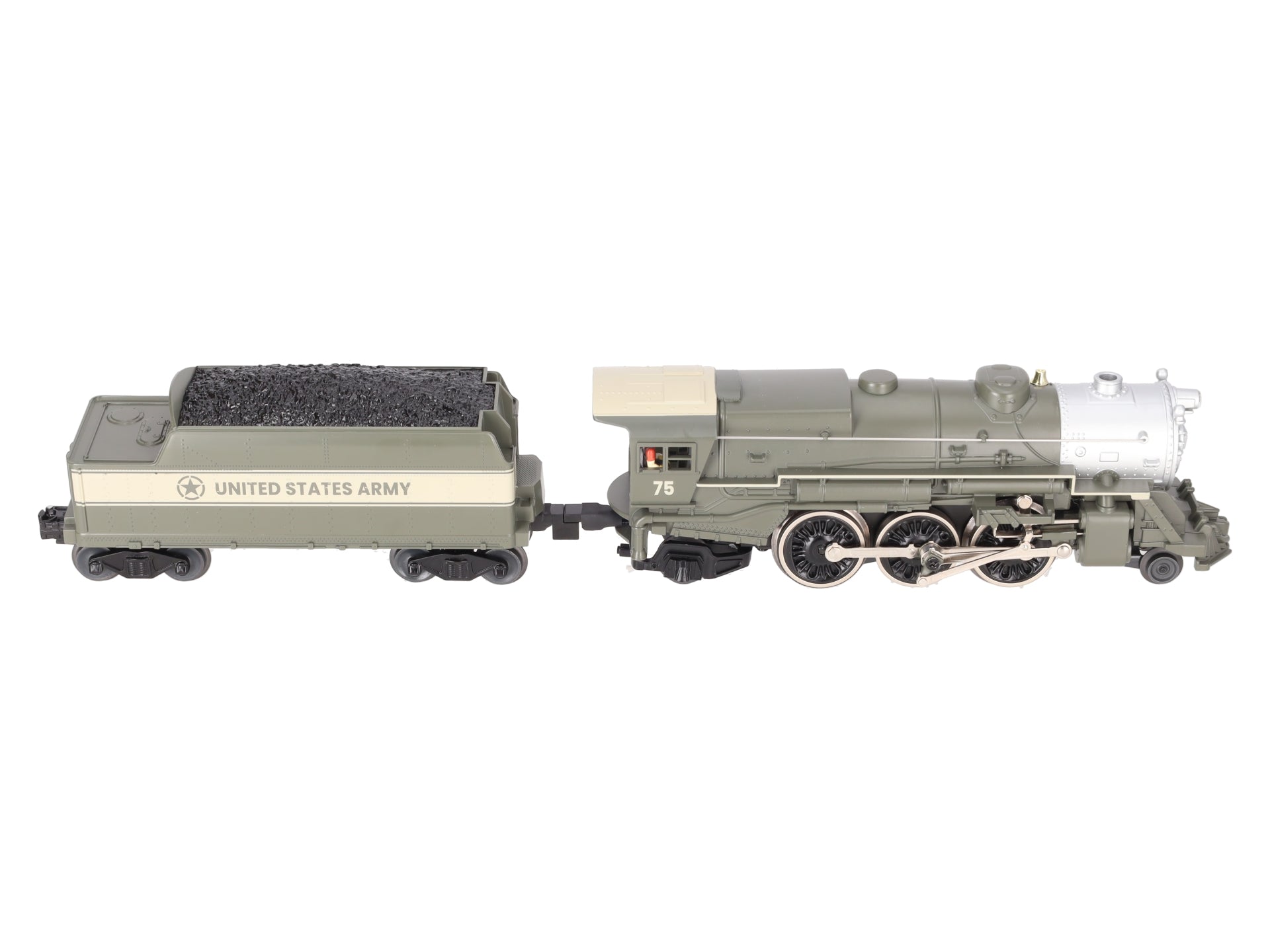 Lionel 2445080 O Gauge US Army LionChief 2-6-2 Steam Locomotive & Tender #75