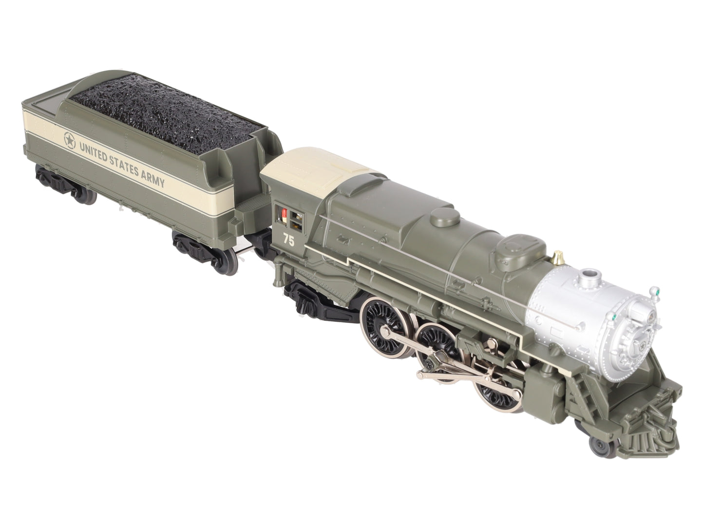 Lionel 2445080 O Gauge US Army LionChief 2-6-2 Steam Locomotive & Tender #75 LN/Box