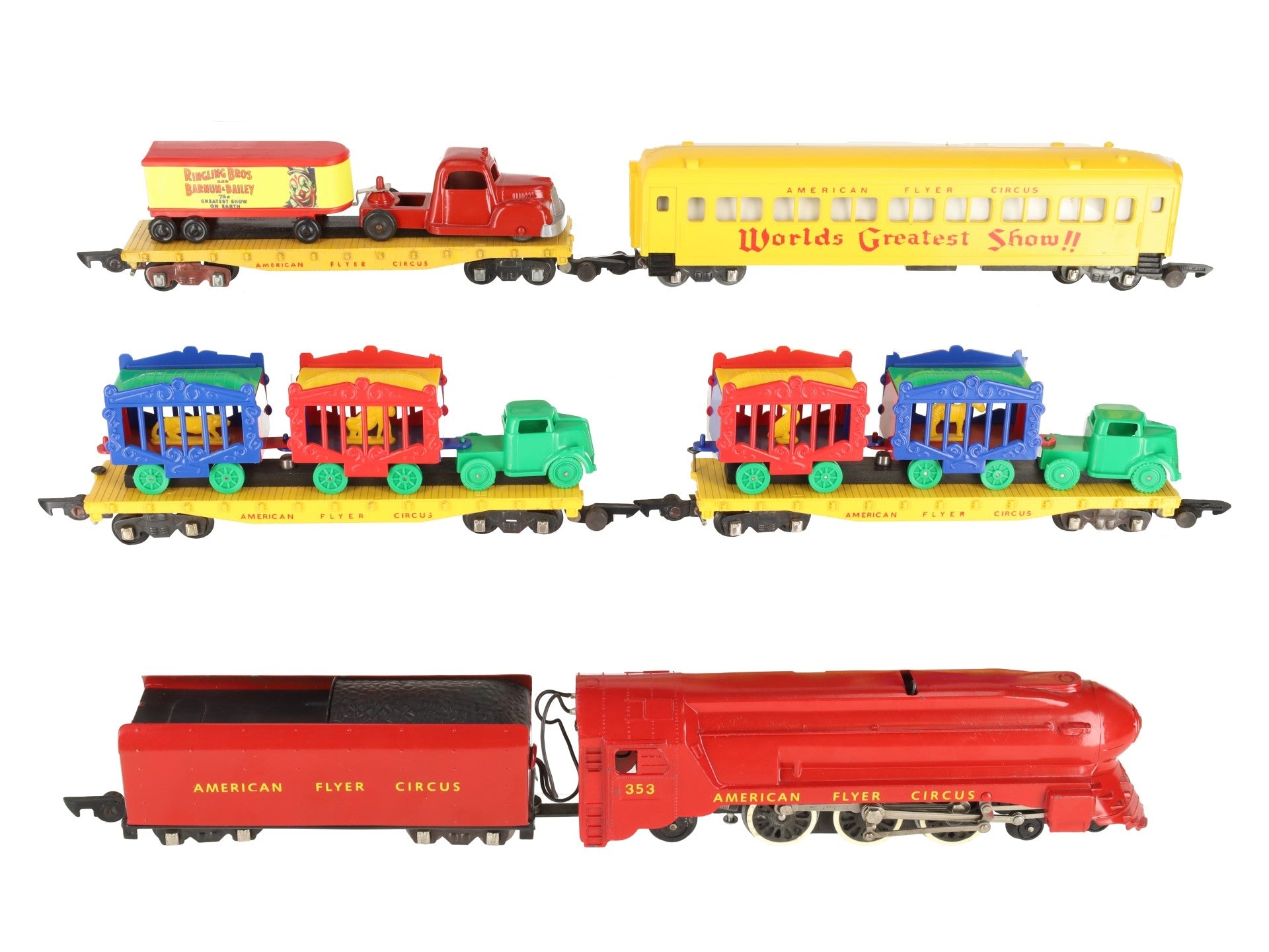 American Flyer 5002T Vintage S Circus Train Set EX
