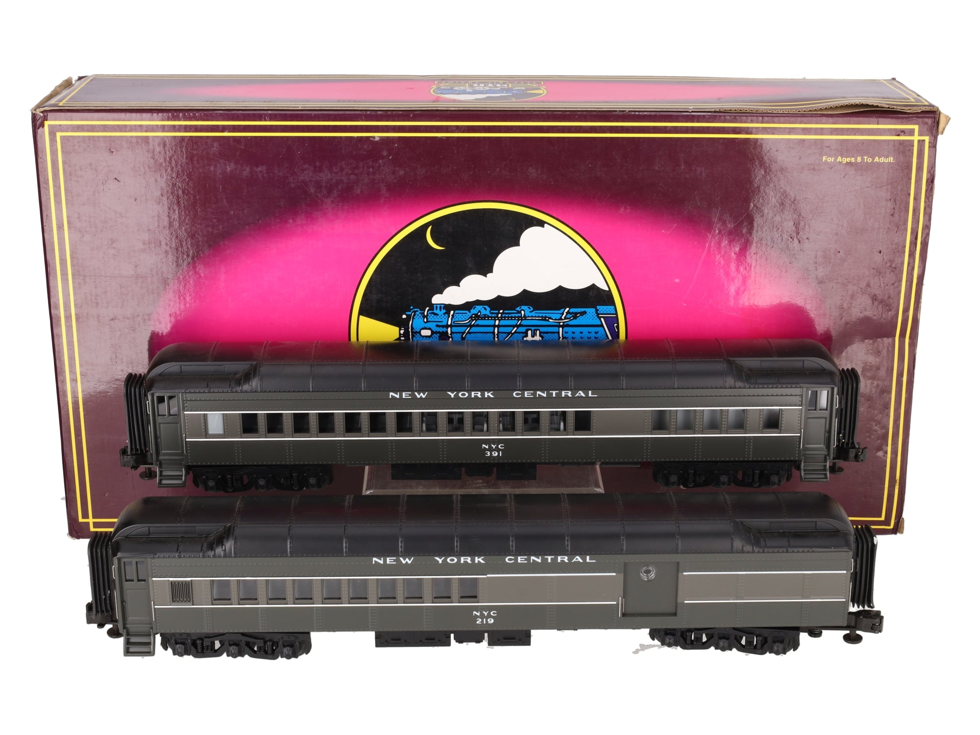 MTH 20-6654 O NYC 70' Streamlined Sleeper/Diner Passenger Car Set (Set of 2) EX/Box