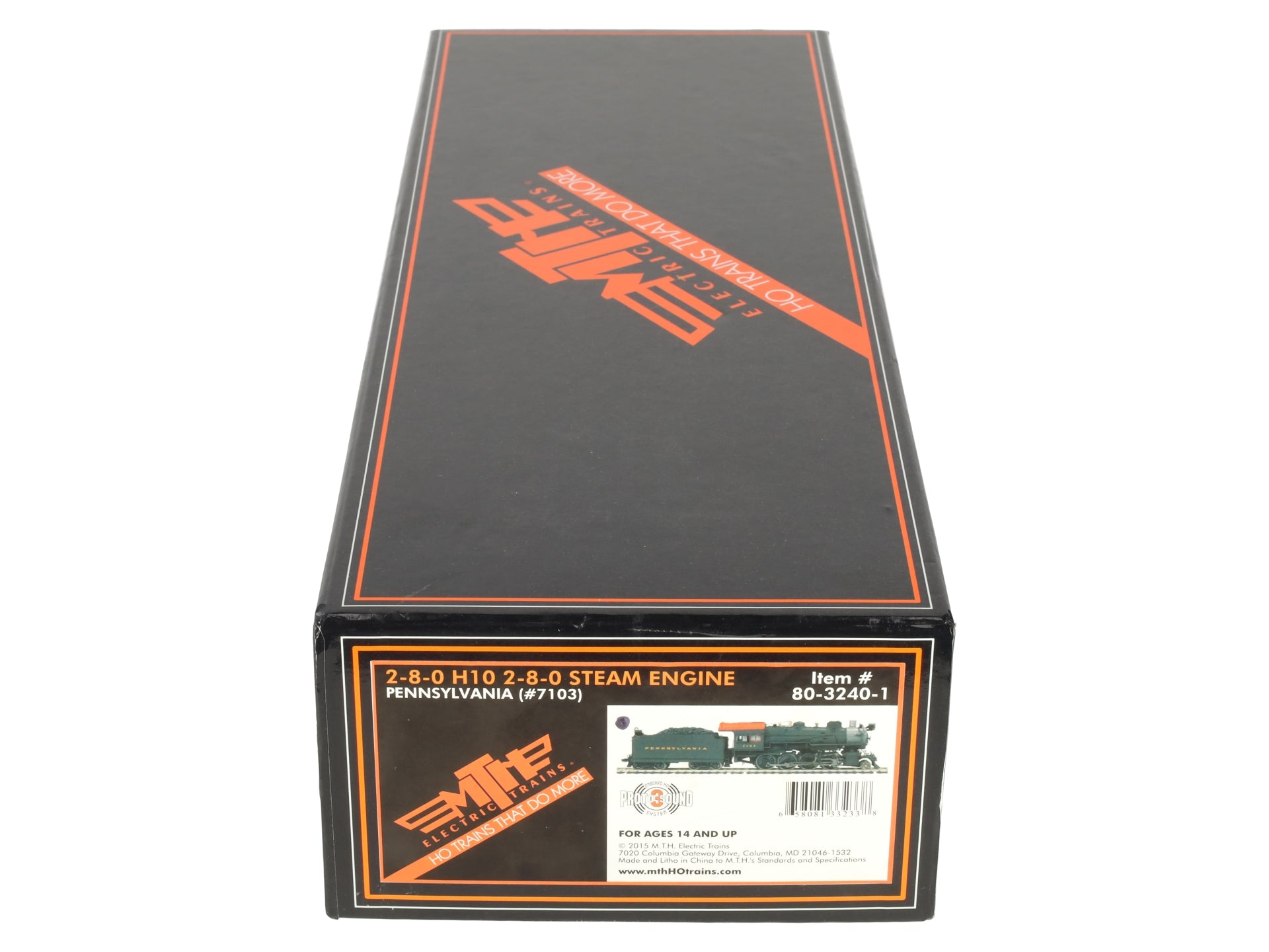 MTH 80-3240-1 HO Pennsylvania Railroad 2-8-0 H10 Steam with P-S 3 & DCC #7103 VG/Box