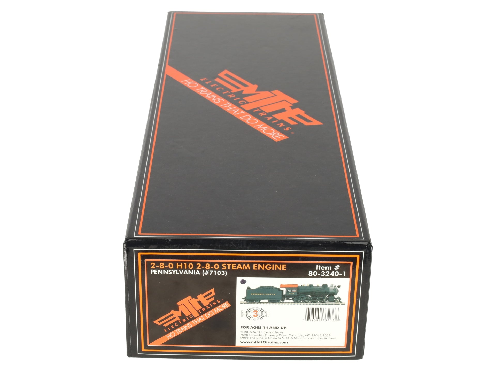 MTH 80-3240-1 HO Pennsylvania Railroad 2-8-0 H10 Steam with P-S 3 & DCC #7103 VG/Box