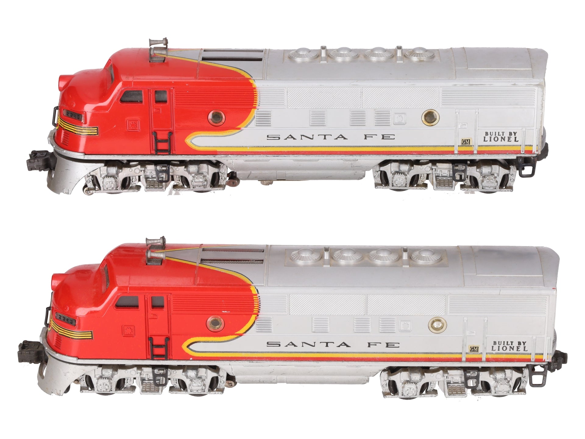 Lionel 2343 Vintage O Gauge Santa Fe F3 AA Diesel Locomotive Set VG