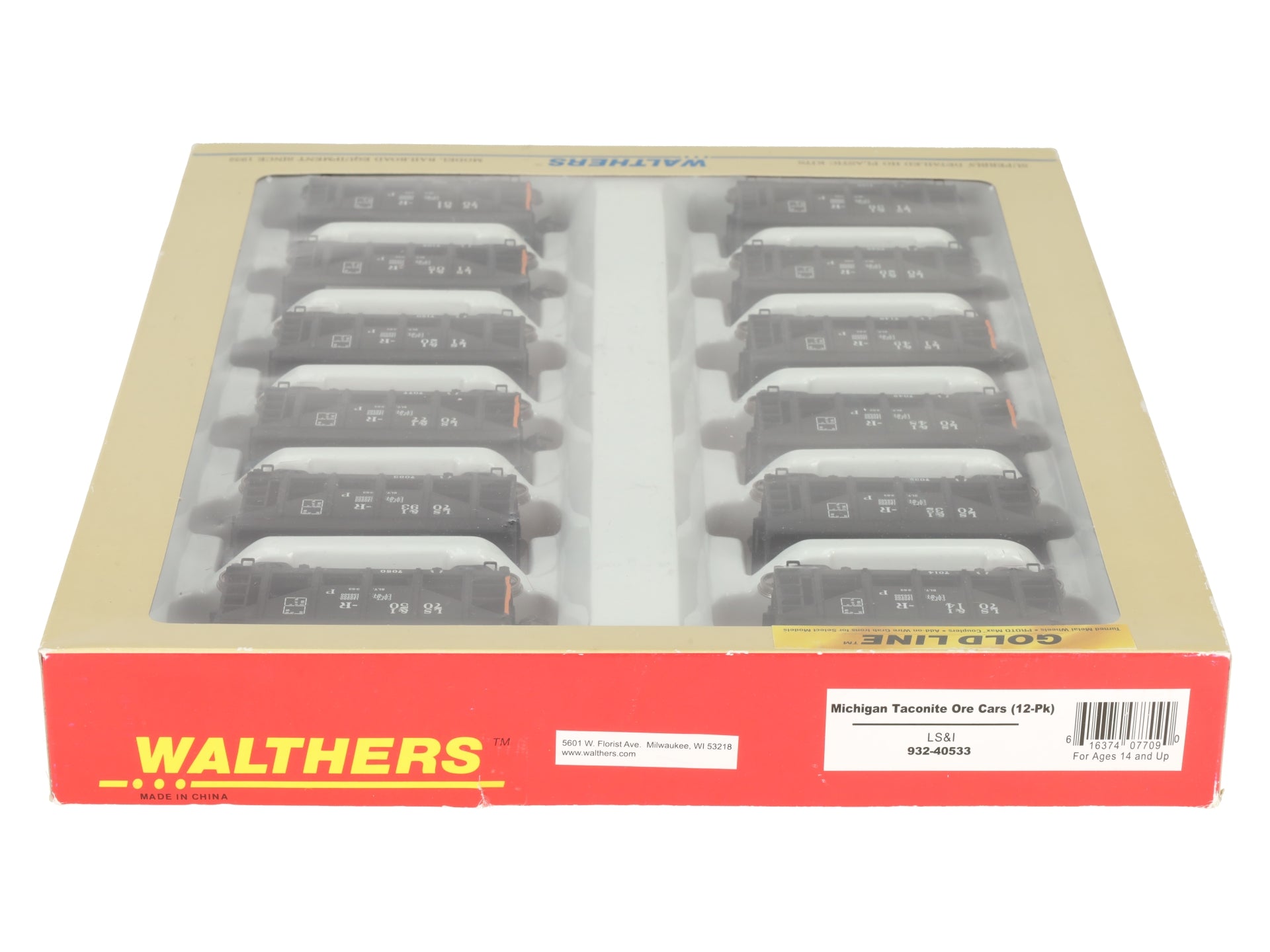Walthers 932-40533 HO LSI Gold Line Michigan-Style Taconite Ore Car (Set of 12) LN/Box
