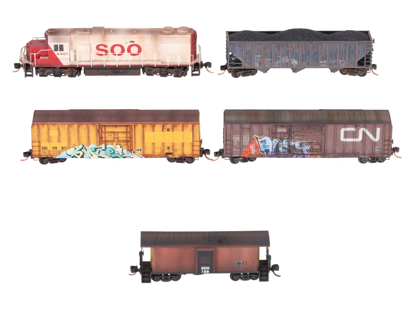 Micro-Trains 99301660 N Scale SOO Line Weathered Diesel Locomotive Set LN/Box